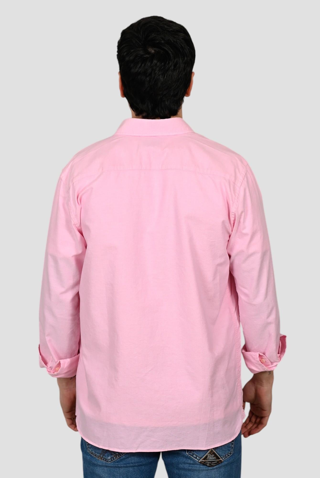 Shirt button down OXFORD NEW stripe SHIRT BOTTON WHITE PINK ROY ROGER'S