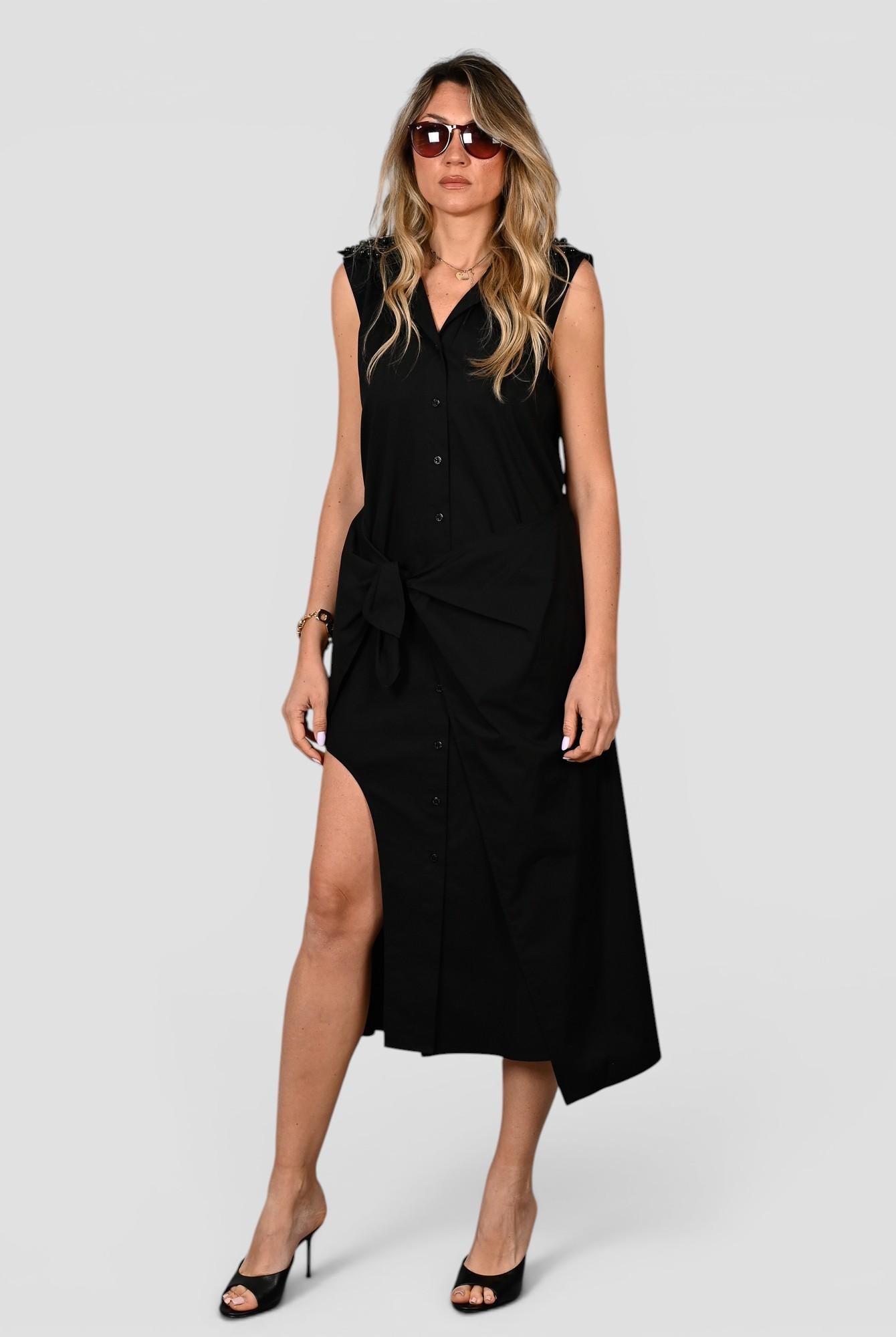 Abito chemisier A100-T011 black pearls A100-T011 BLACK ISABELLE BLANCHE PARIS