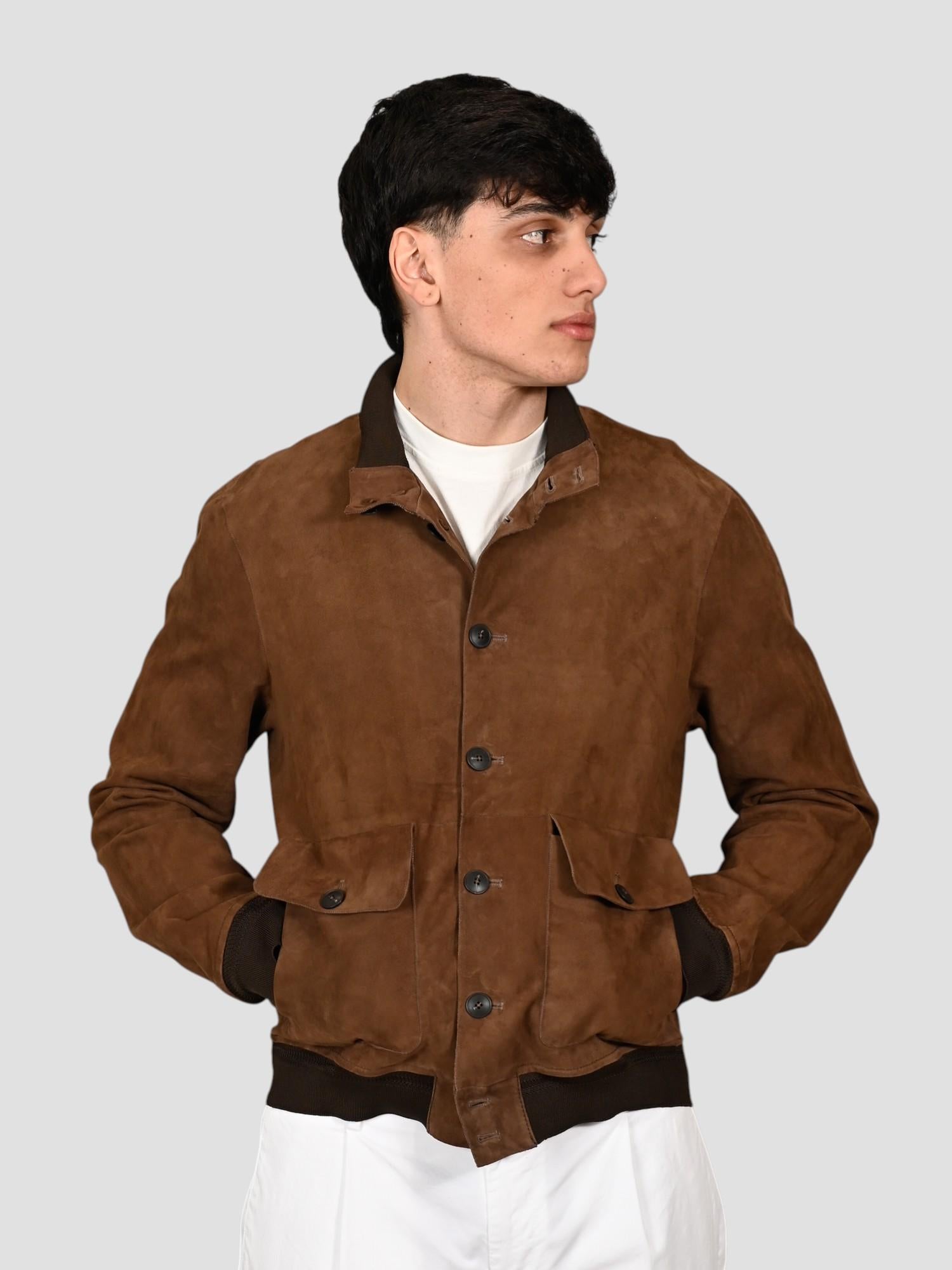 Giubbino suede RIVERSIDE SEAMLESS pecan RIVERSIDE SEAMLESS PECAN THE JACK LEATHERS