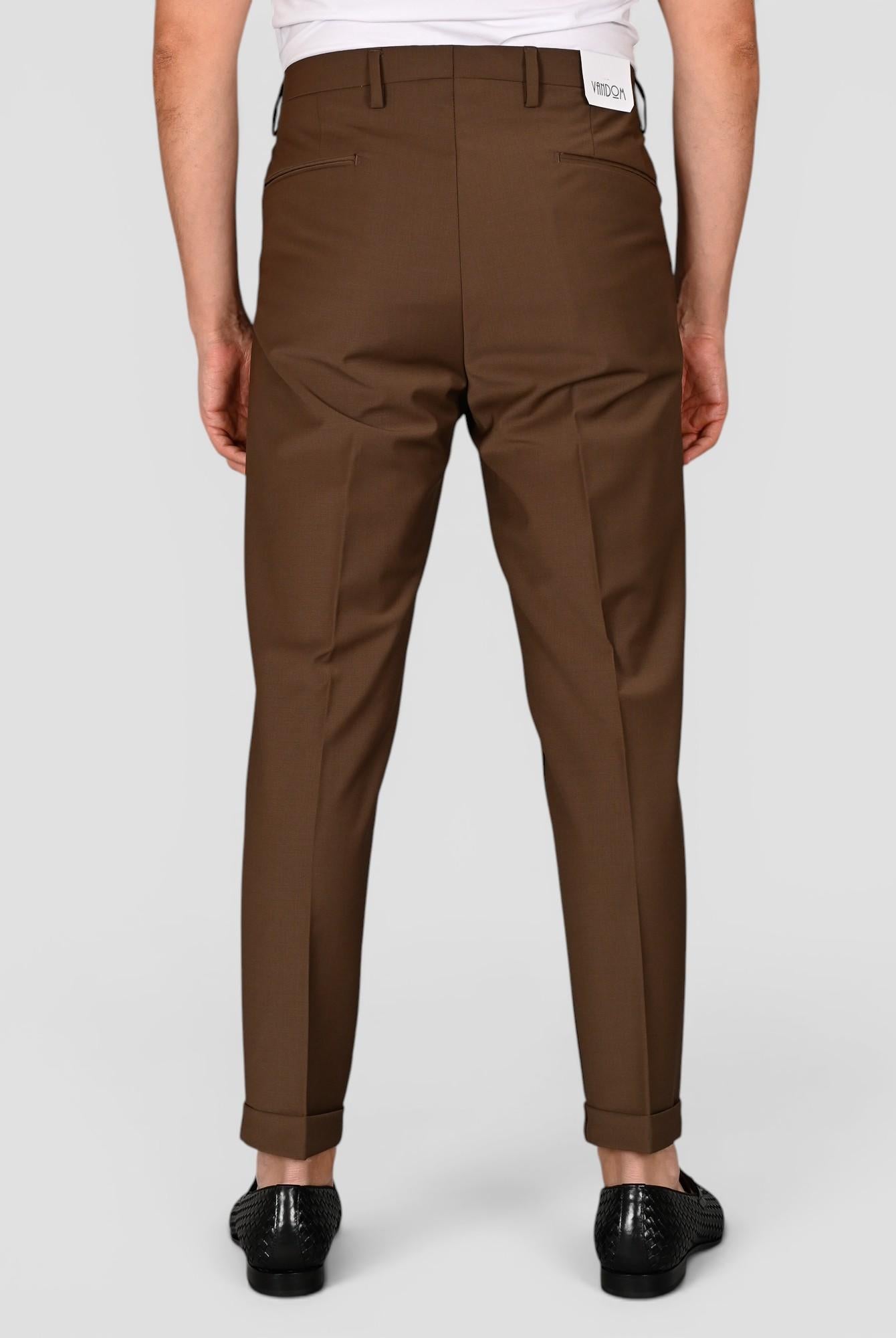 Pantalone moka GABRIELT 244 fresco lana FRANCESCOT244 MOKA VANDOM