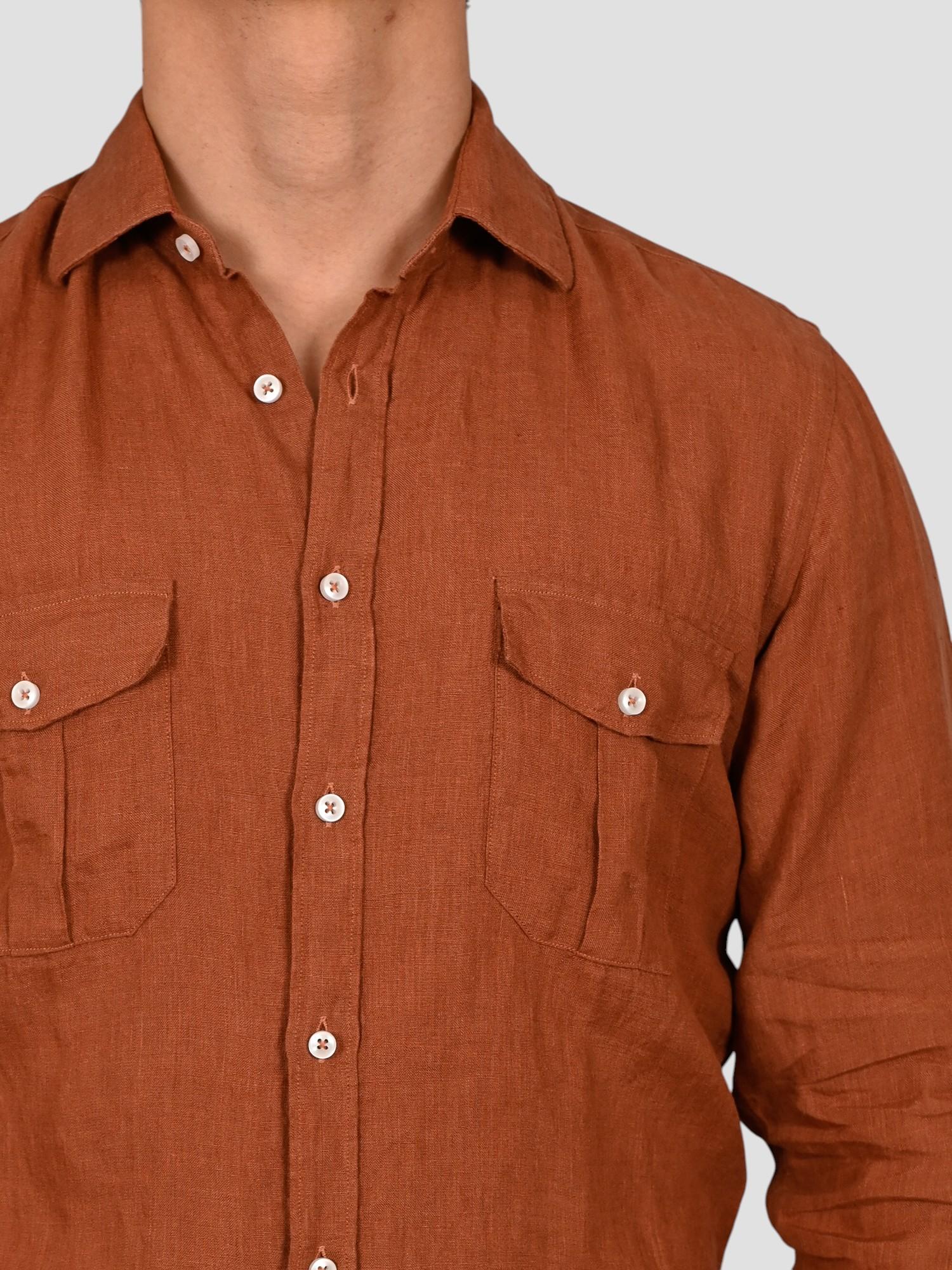 Camicia tabacco 16W4 8837 puro lino 16W48837 009 MARCUS