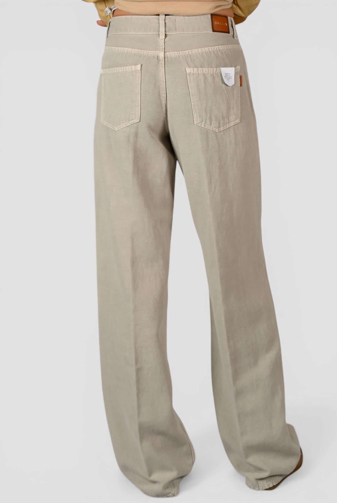 Pantalone taupe ANNA 2410 wide leg ANNA 2410C0184 T0247 SIVIGLIA