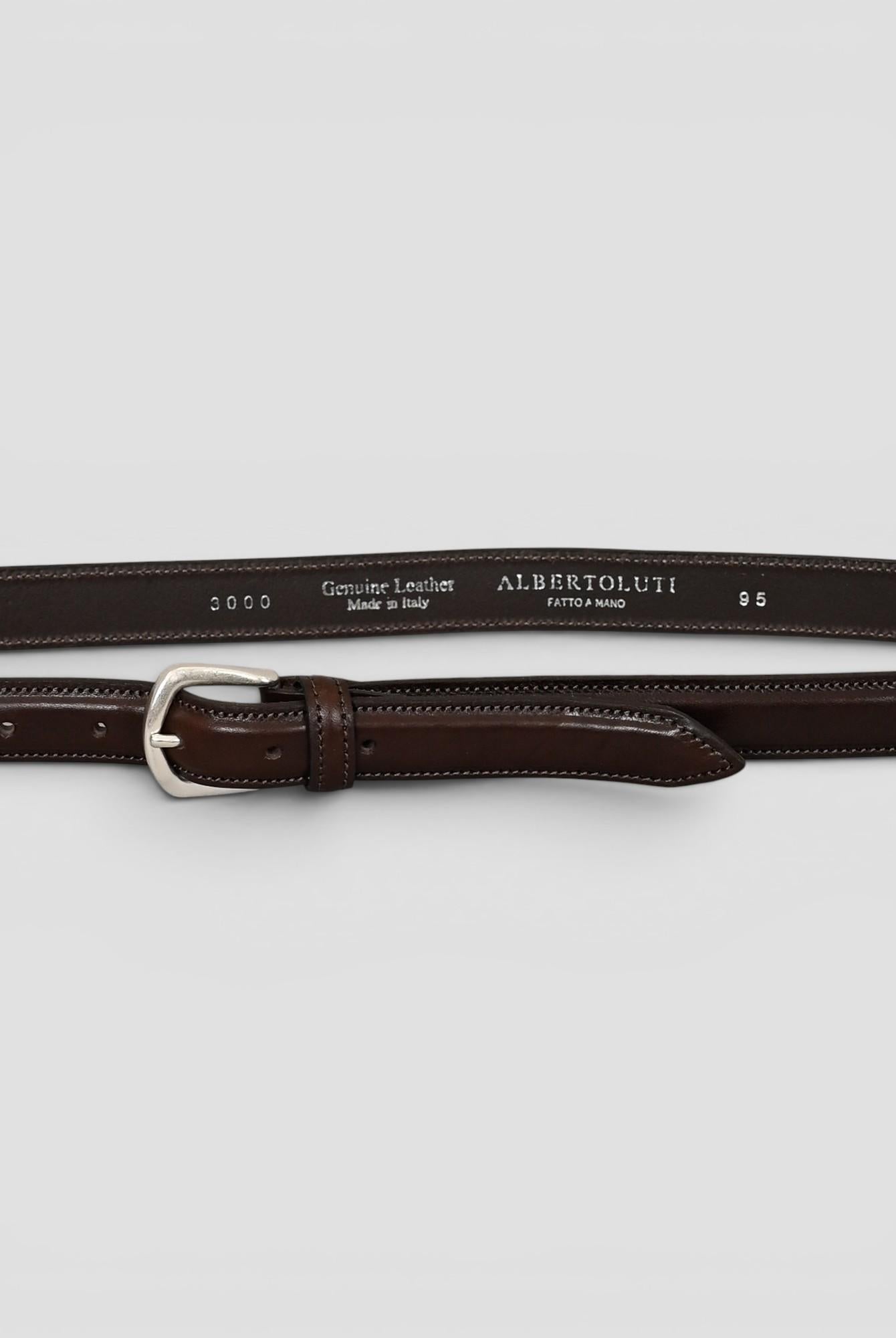 Cintura artigianale 3000 25 pelle moro 3000/25 MORO ALBERTO LUTI