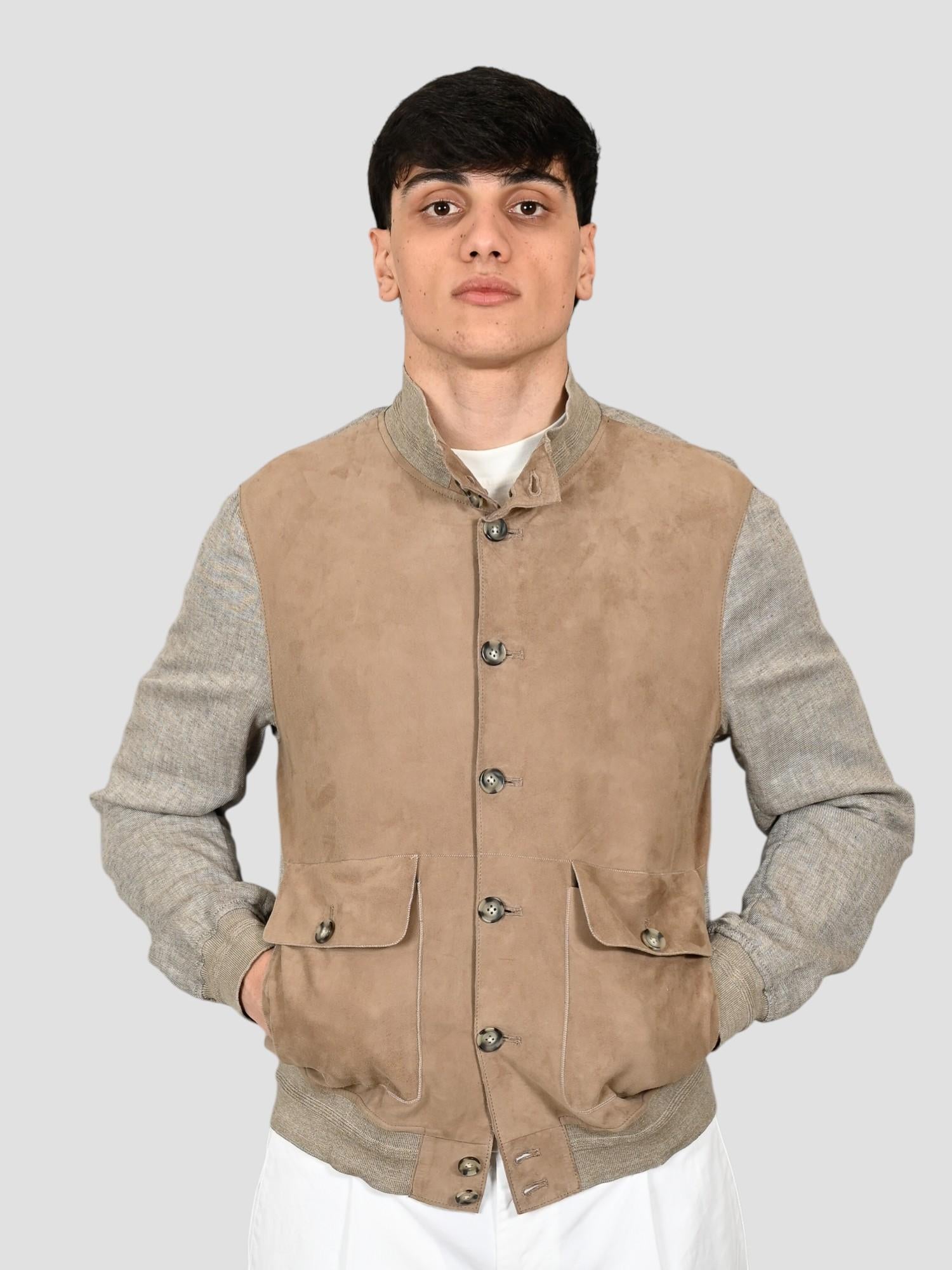Giubbino WINSTON TWILL suede vanilla WINSTON TWILL VANILLA THE JACK LEATHERS