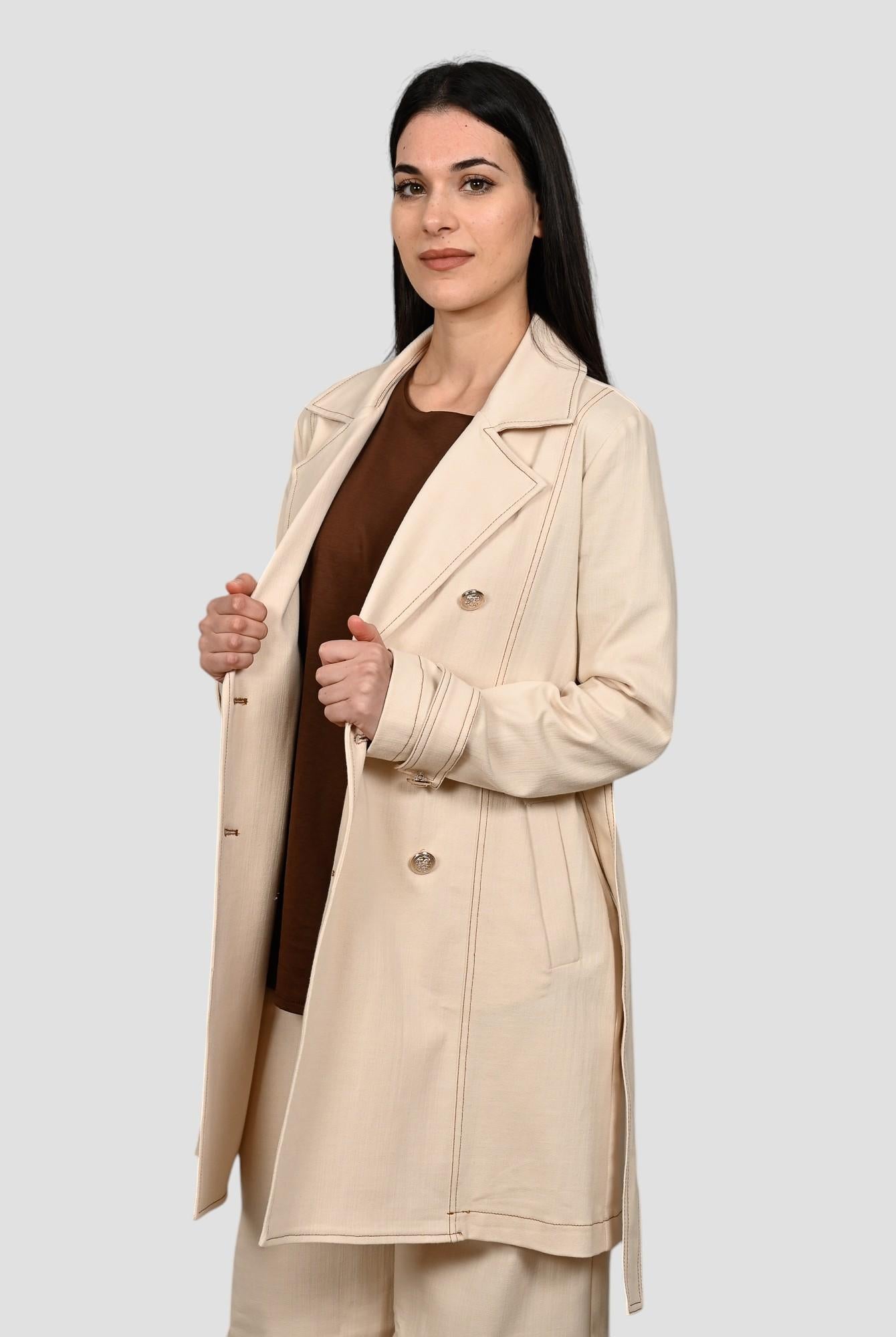 Trench panna WW31604 effetto denim WW31604 PANNA WHITE WISE