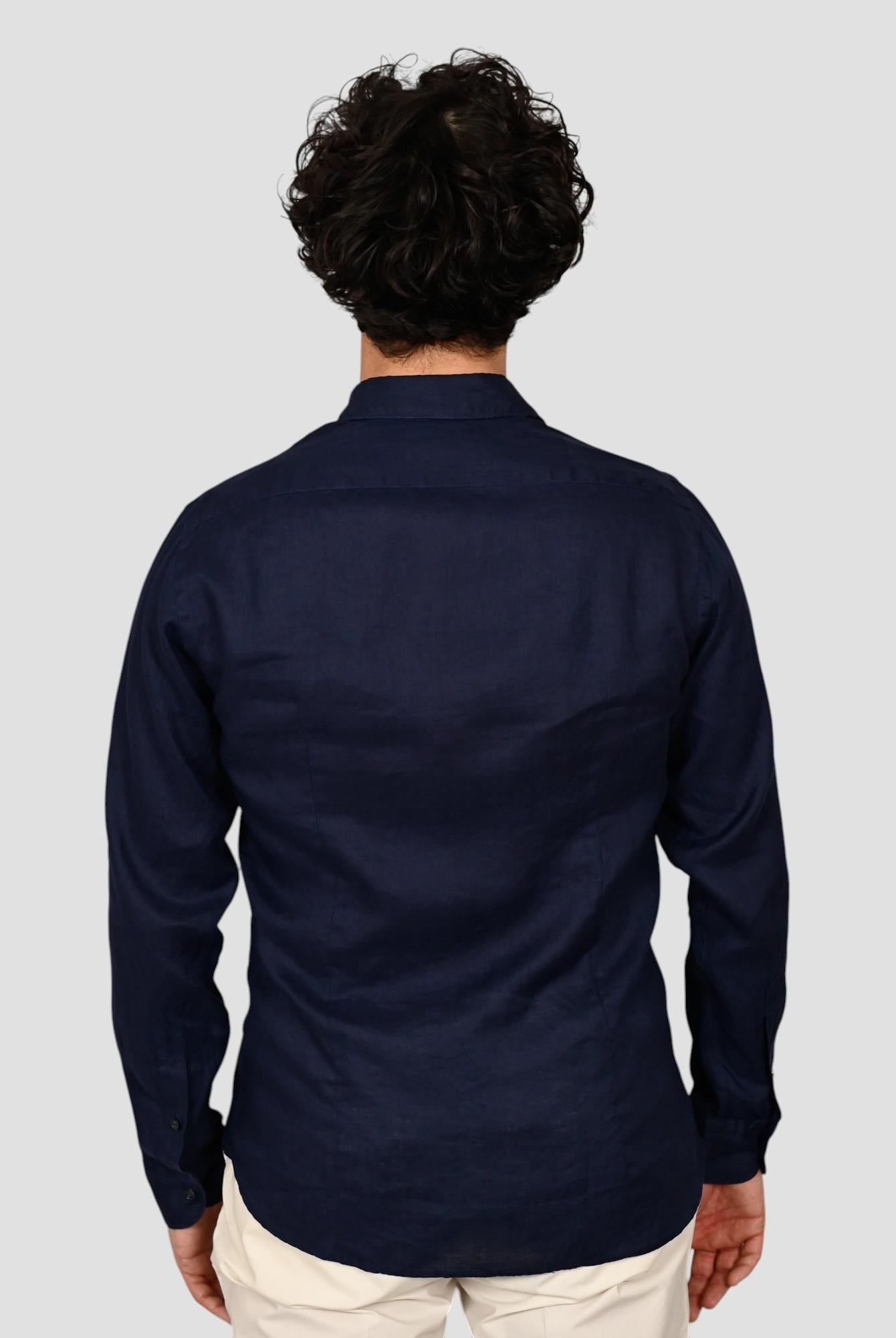 Camicia blu 16W4 8837 puro lino 16W48837 006 MARCUS