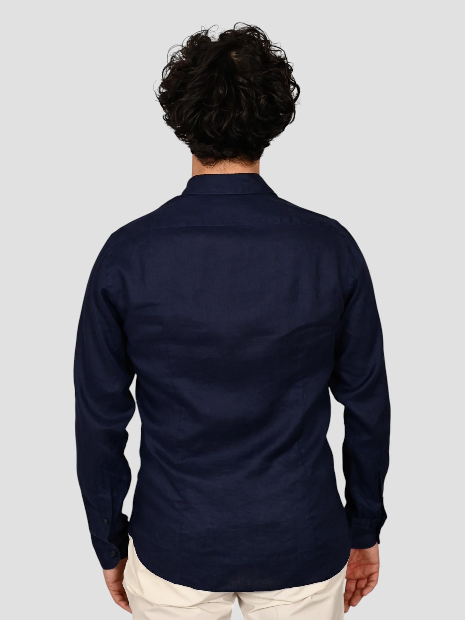 Camicia blu 16W4 8837 puro lino 16W48837 006 MARCUS