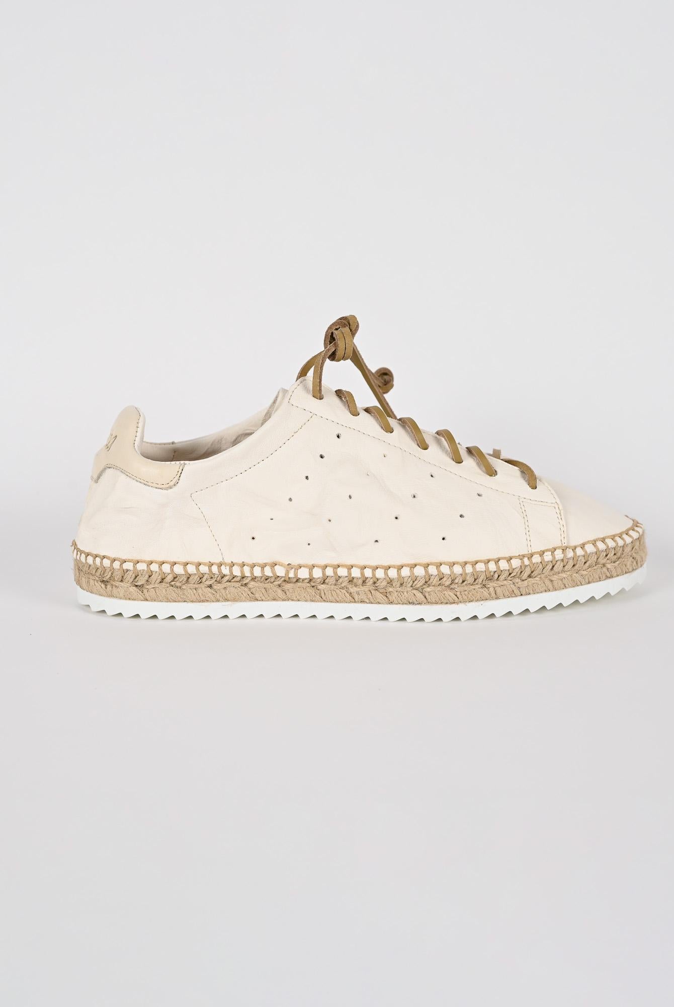 Espadrillas stringata LYON CUT BIANCO pelle lavata LYON CUT BIANCO LAGOA