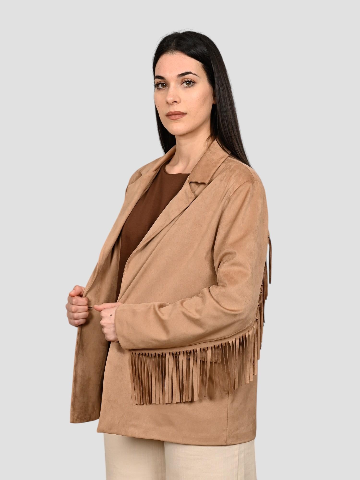 Giacca scamosciata LE STREGHE eco P25DE613 CUOIO LE STREGHE