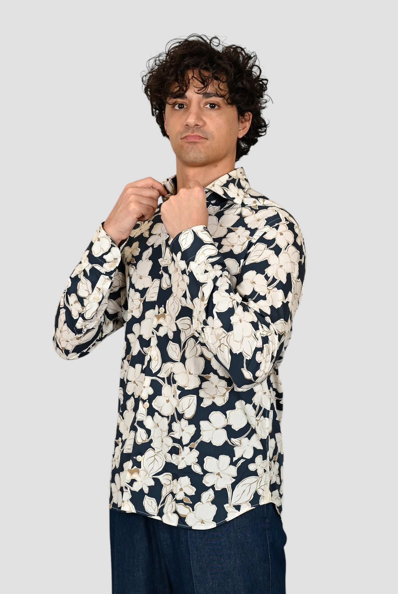 Camicia floreale 1RSYMTSFE5 puro cotone 1RSYMTS FE5 TINTORIA MATTEI