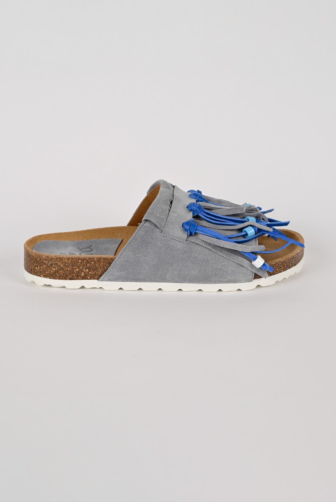 Ciabatta frange MAITE PASTEL suede denim MAITE PASTEL DENIM LAGOA