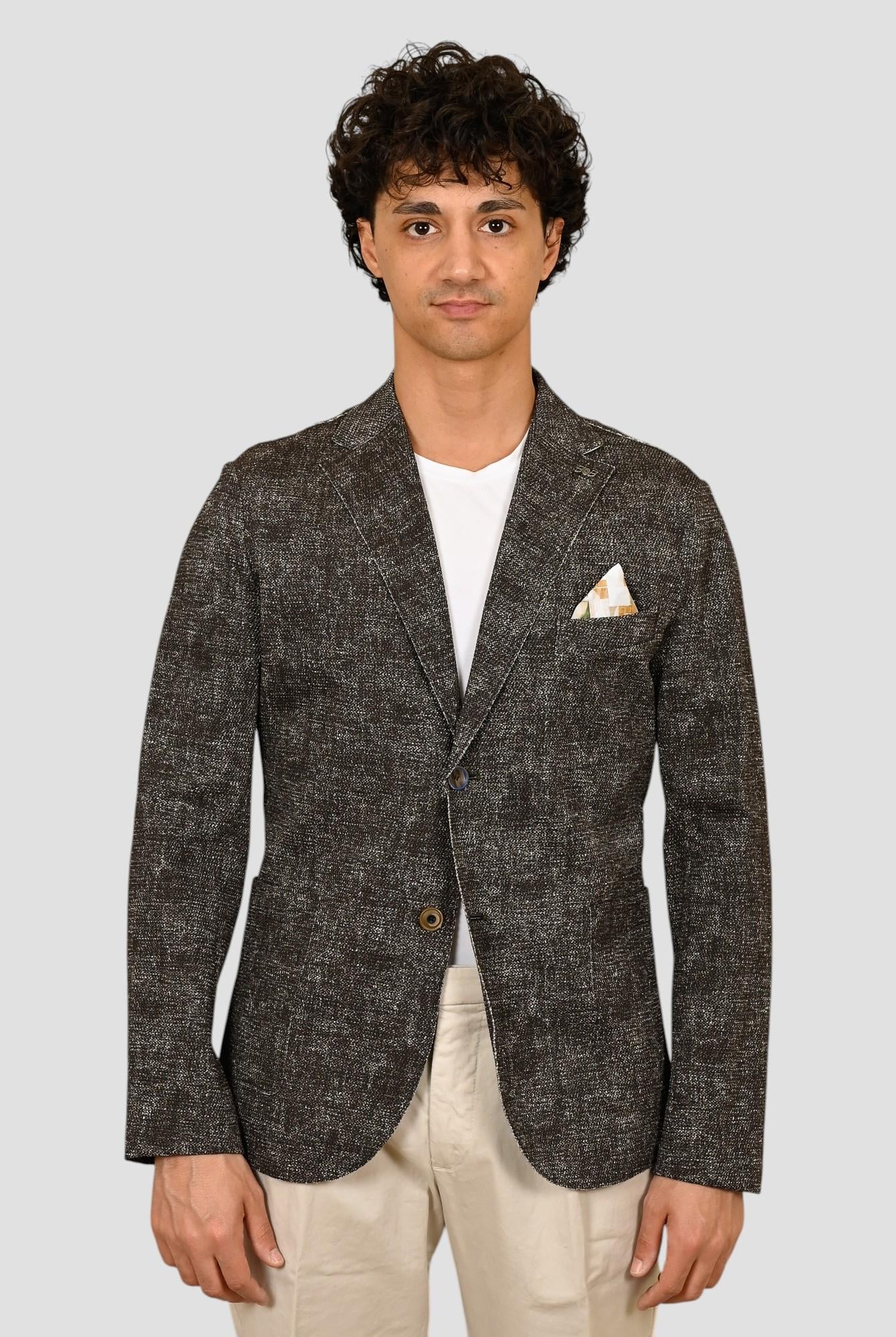 Giacca monopetto EASYX585 MORO lavorazione maglia EASYX585 MORO BOB