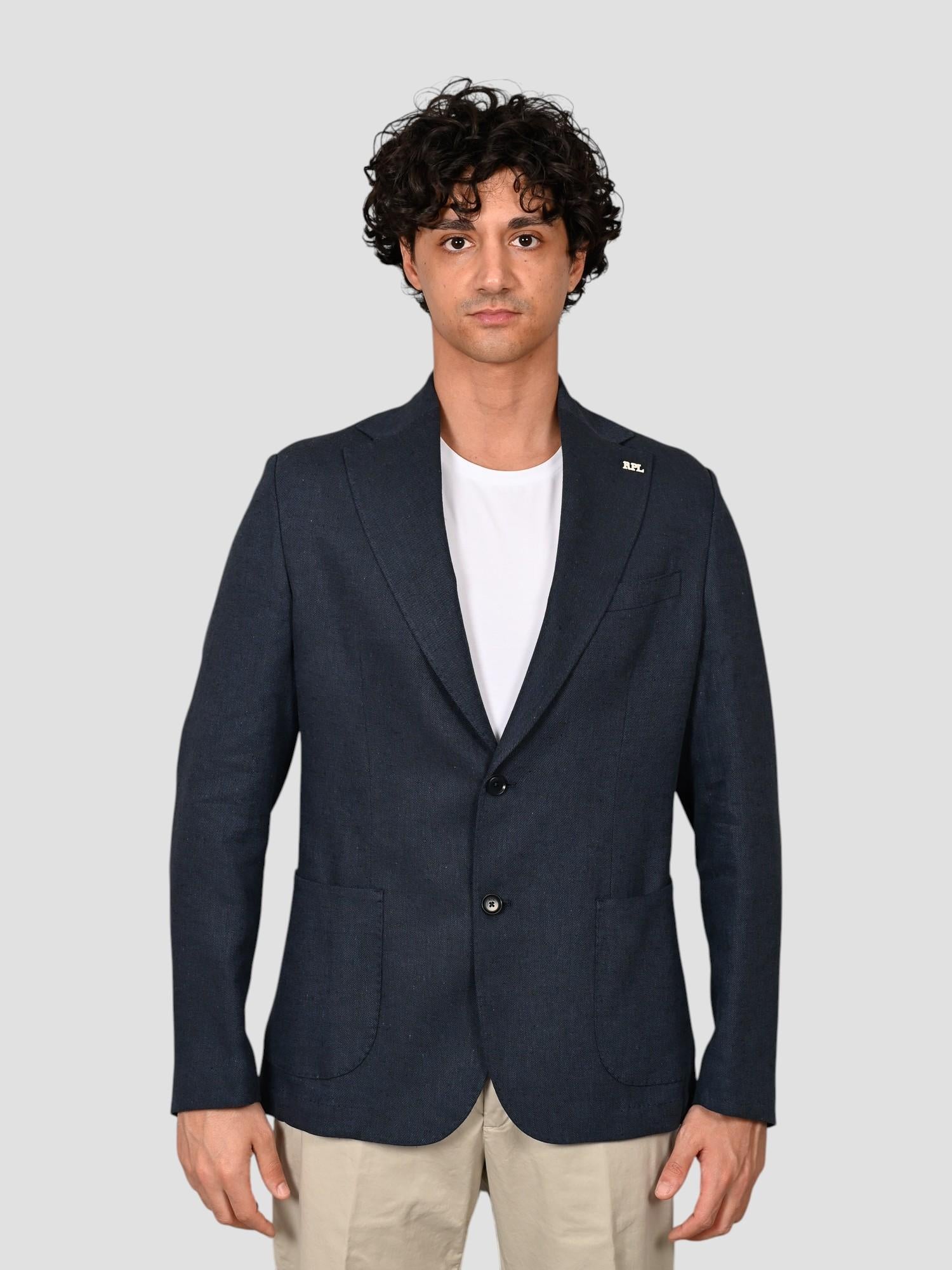 Blazer blu navy G13/1 RZ0 blend linen G13/1 RZ0 BLU RPL