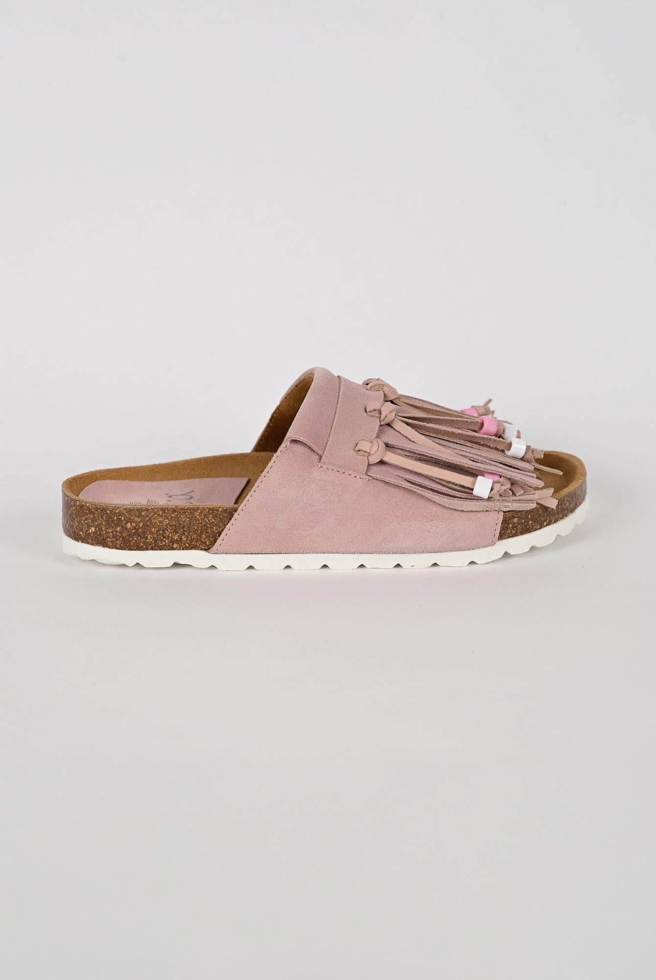 Ciabatta frange MAITE PASTEL suede cipria MAITE PASTEL CIPRIA LAGOA