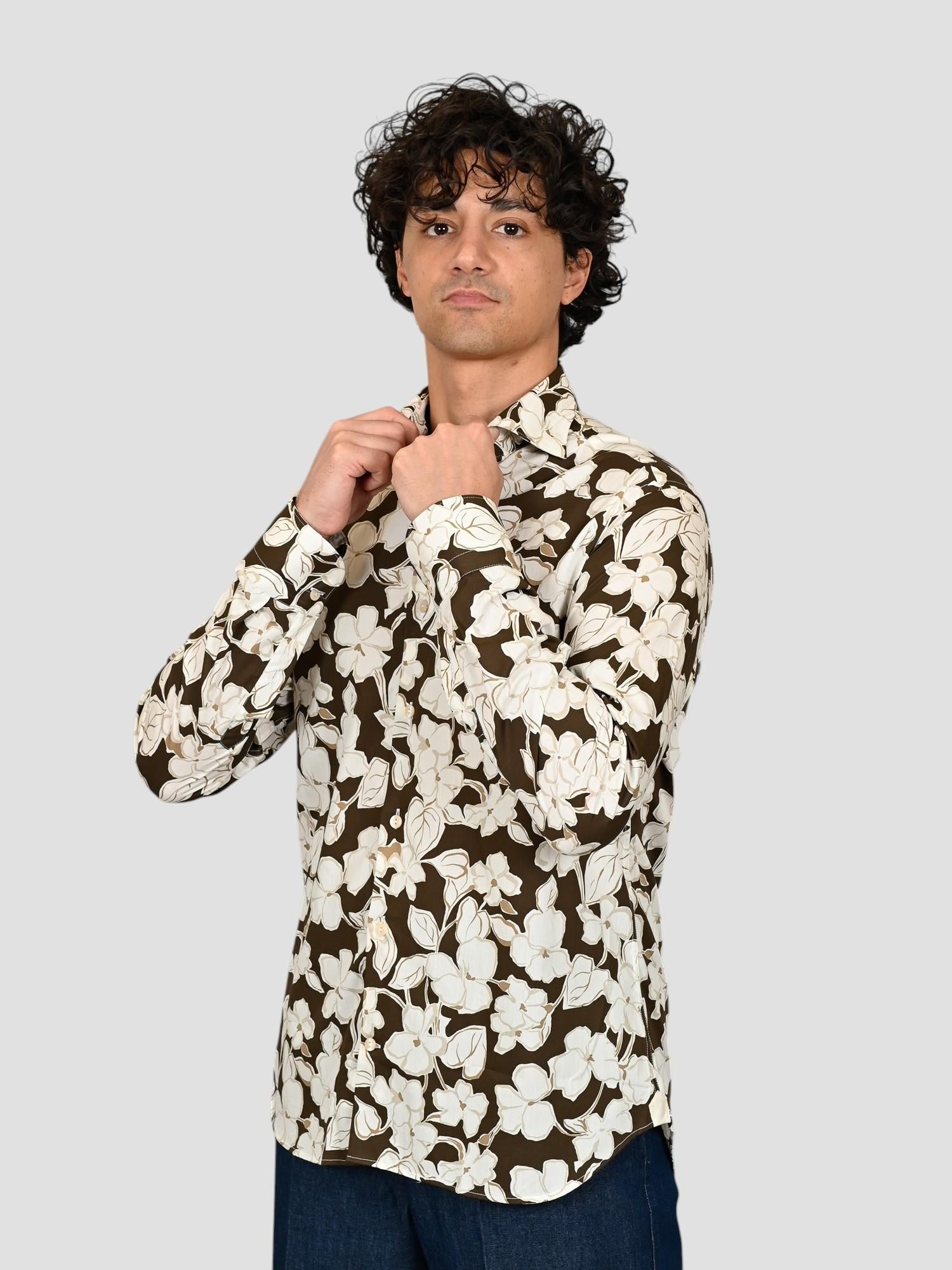 Camicia floreale 1RSYMTS puro cotone 1RSYMTS FR3 TINTORIA MATTEI