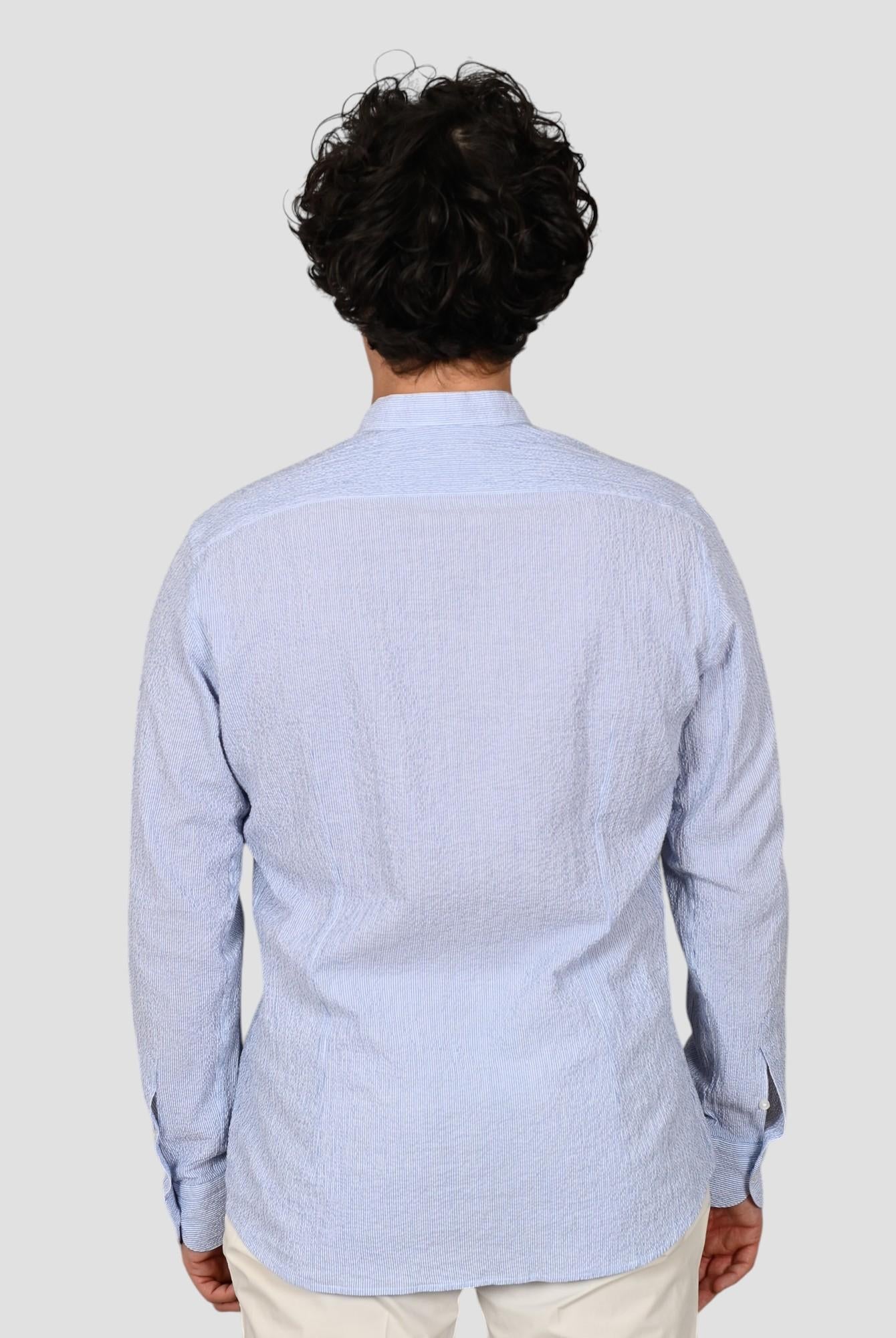 Camicia coreana ZF24 8163 seersucker rigata ZF248163 003 MARCUS