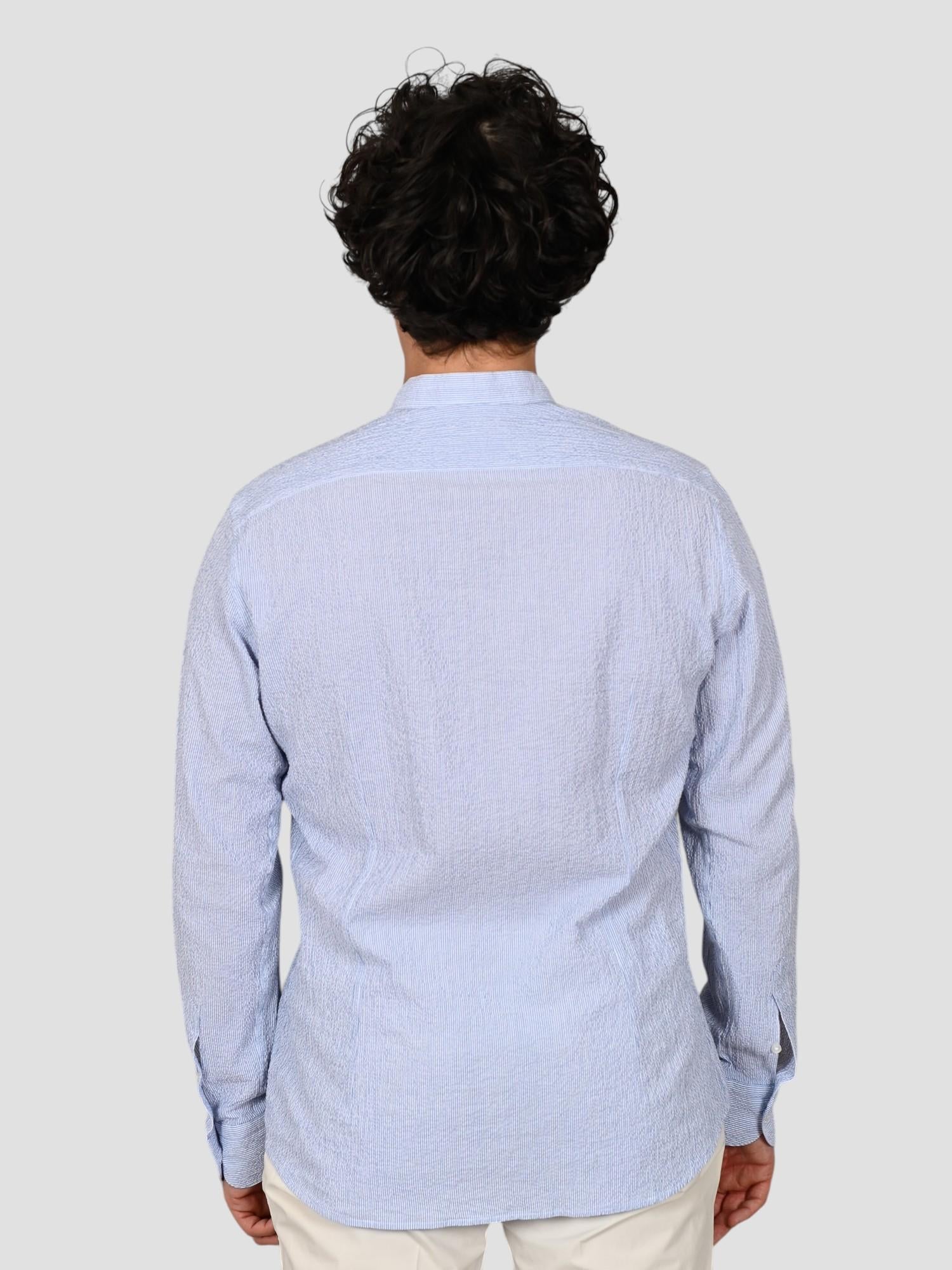Camicia coreana ZF24 8163 seersucker rigata ZF248163 003 MARCUS