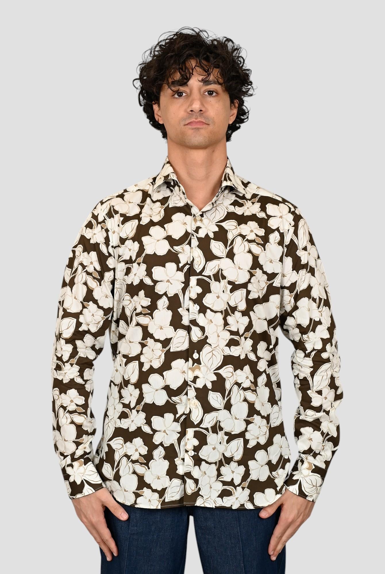 Camicia floreale 1RSYMTS puro cotone 1RSYMTS FR3 TINTORIA MATTEI