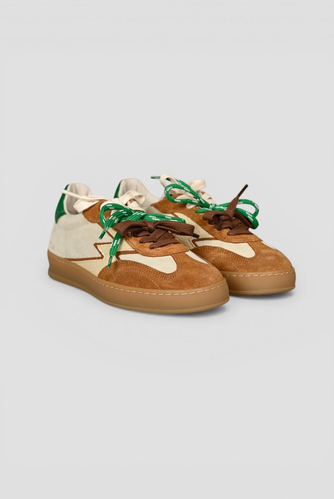 Sneakers CLUB PATCHWORK sand and cognac CL264 PATCHWORK MOACONCEPT