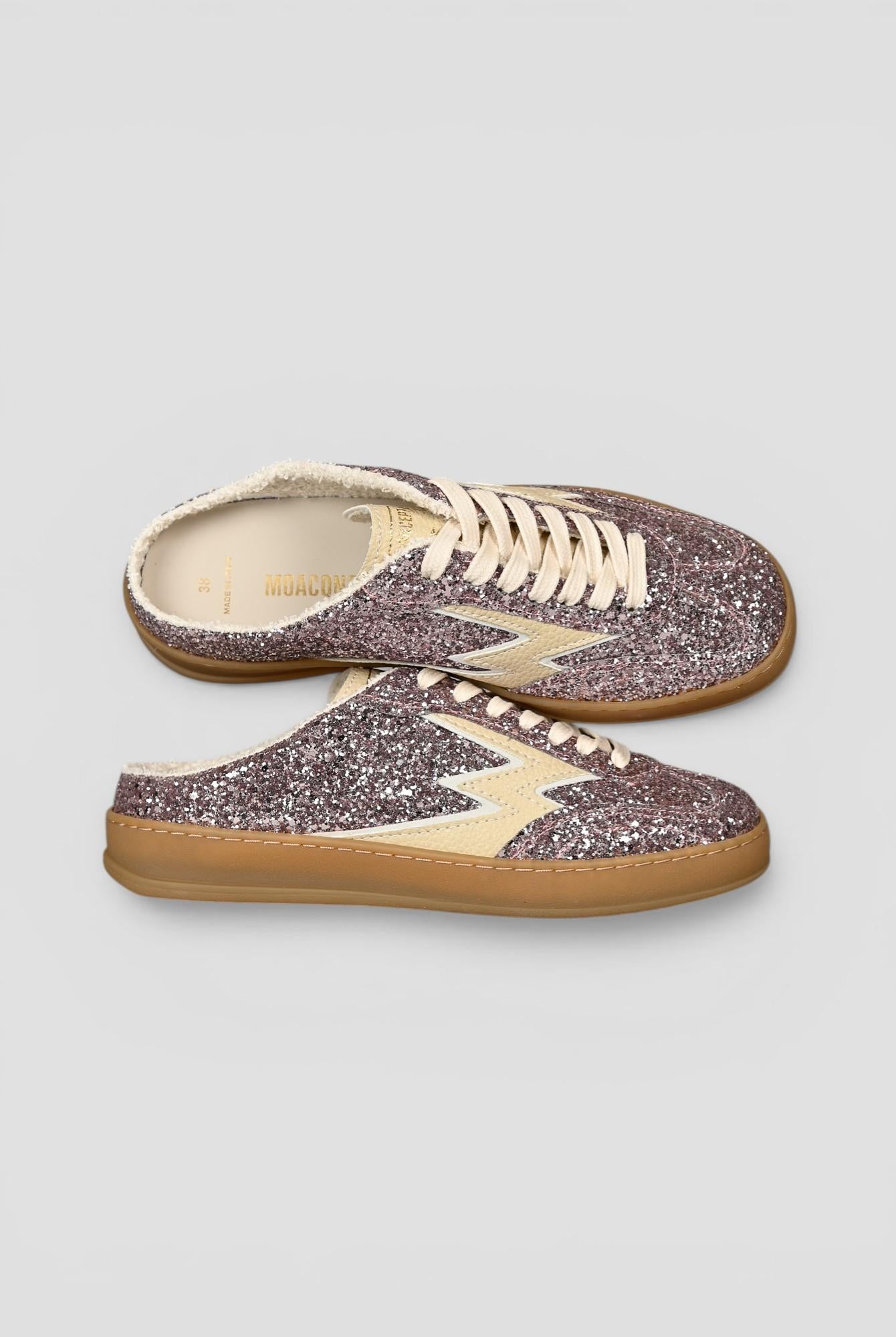 Mule glitter pink CLUB DELUXE butter CM283 PINK GLITTER MOACONCEPT