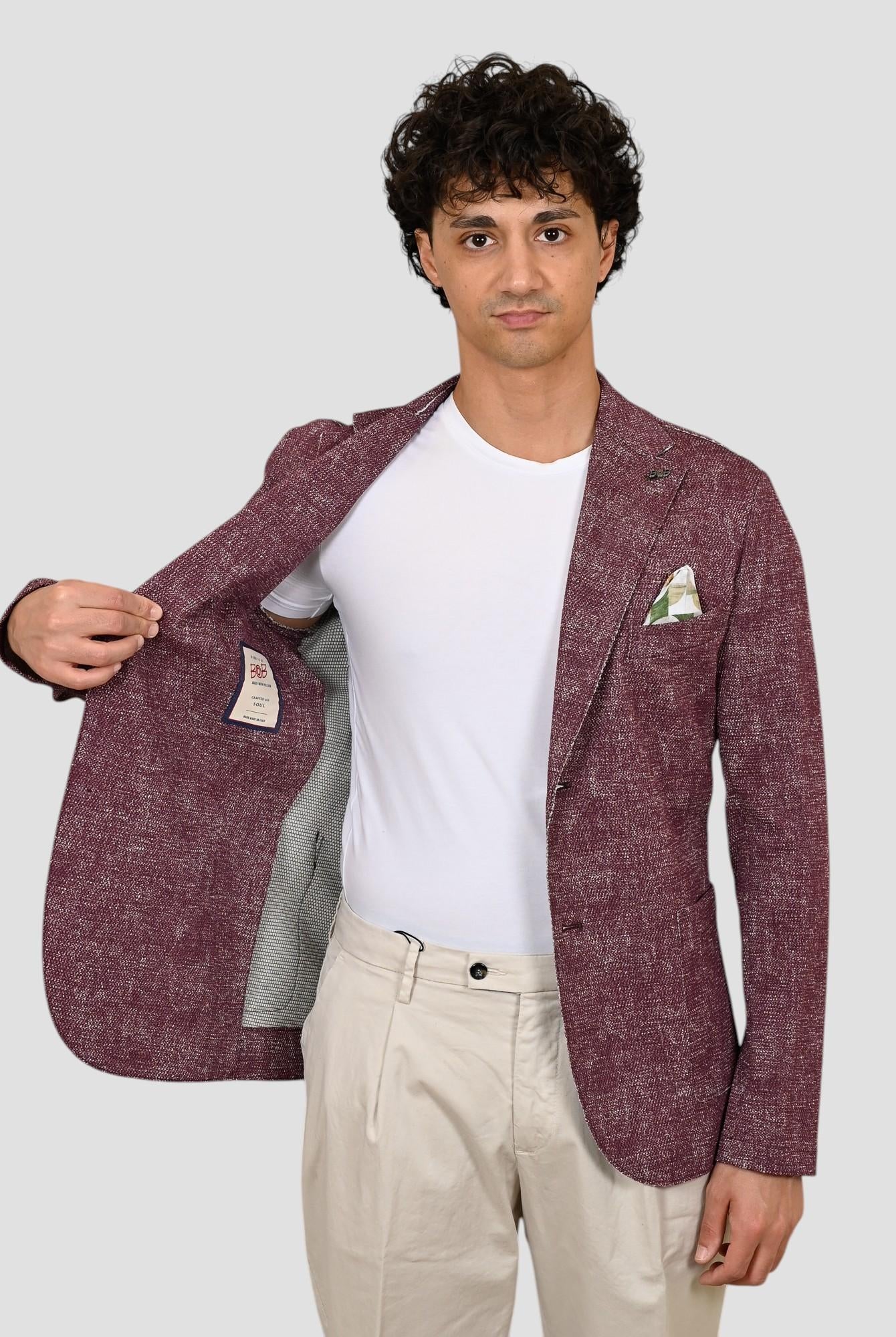 Giacca monopetto EASYX585 BORDEAUX lavorazione maglia EASYX585 BORDEAUX BOB