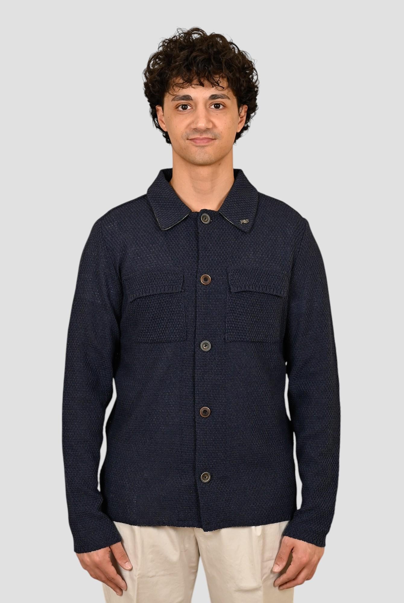 Giacca maglia JEAN JEANS overshirt blu JEAN JEANS BOB