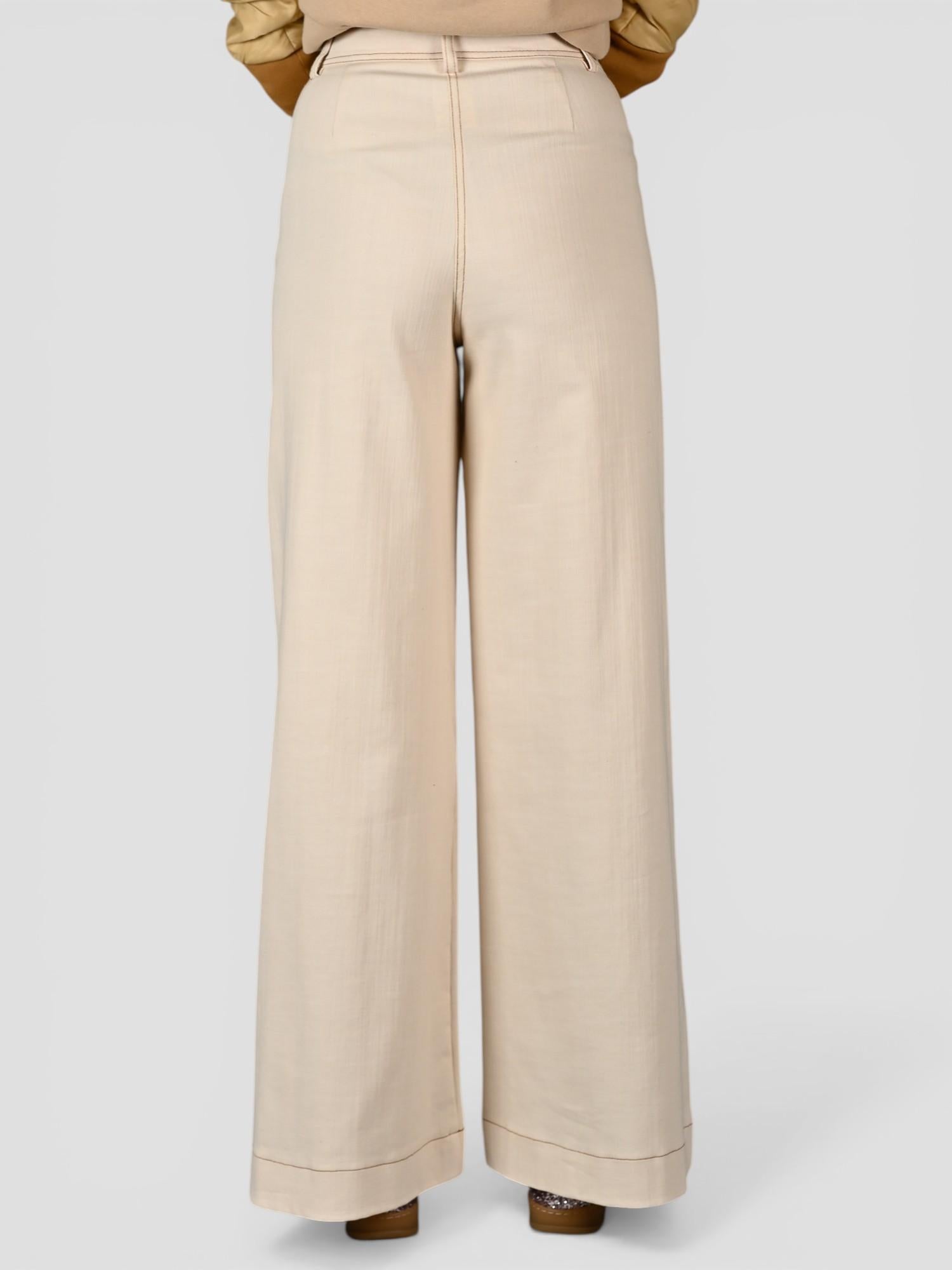 Pantalone palazzo WW31603 denim panna WW31603 PANNA WHITE WISE