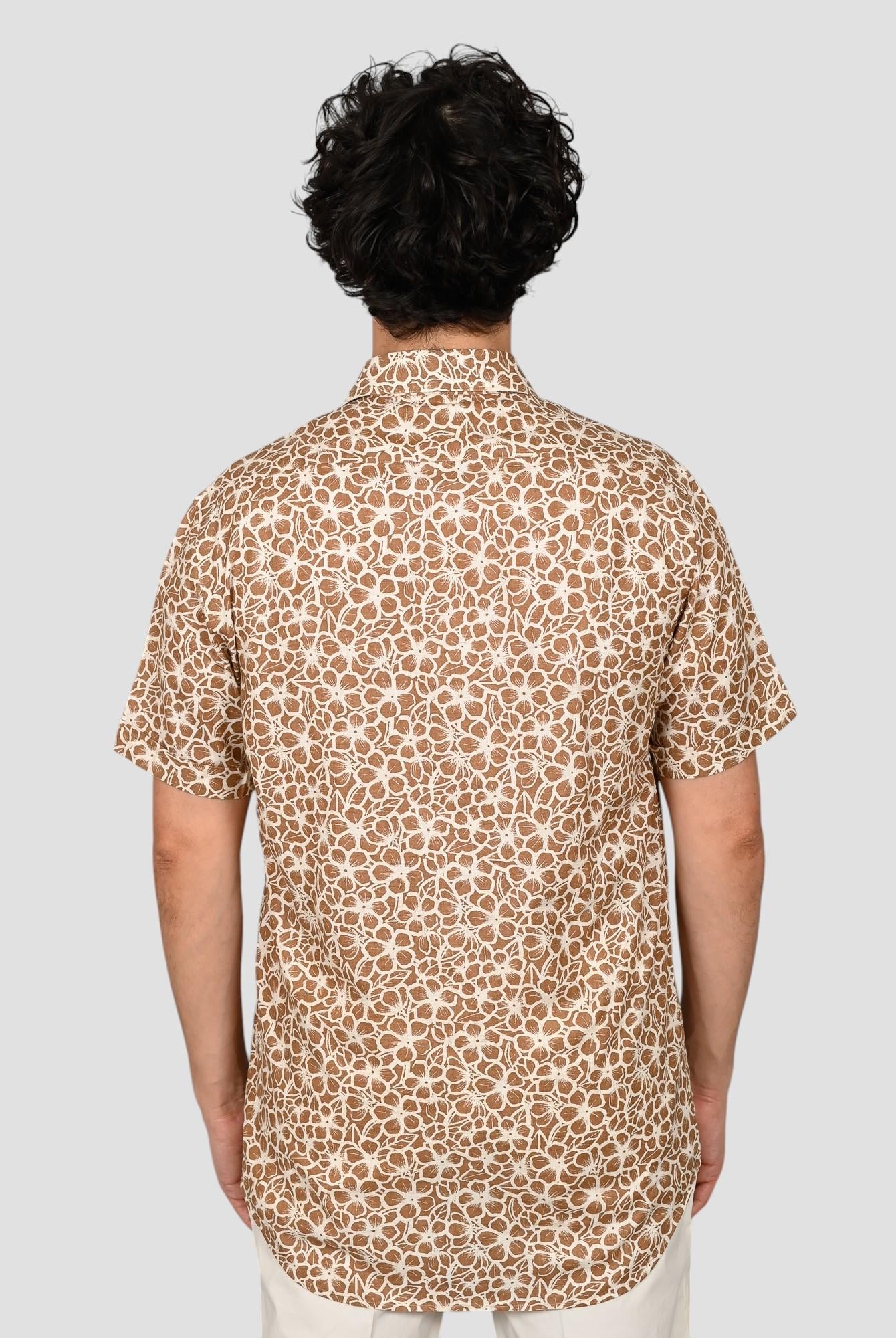 Camicia floreale TA66 8823 marrone TA668823 001 MARCUS