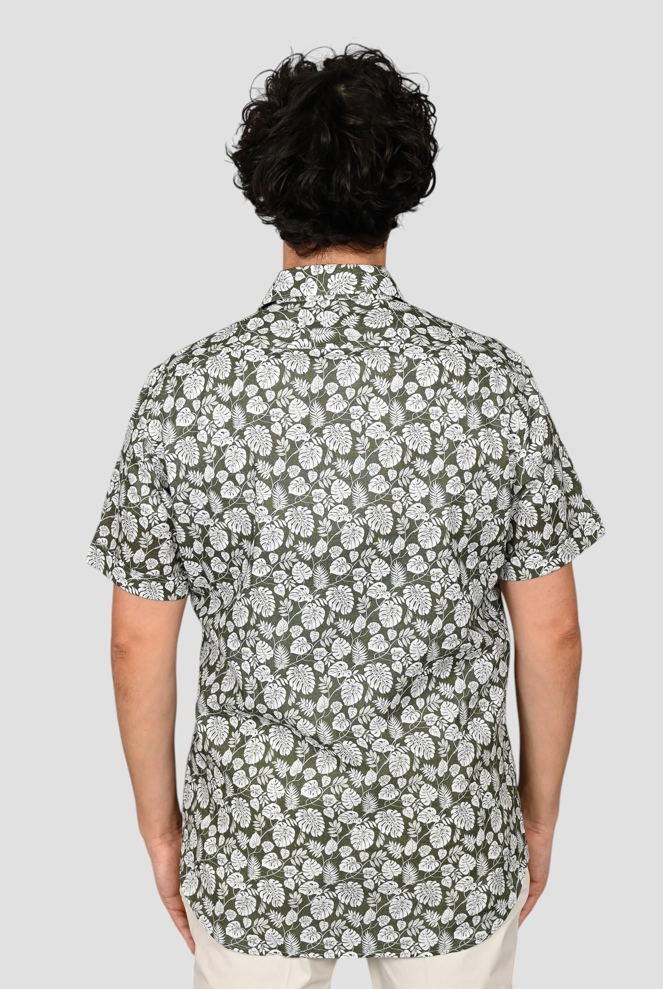 Camicia floreale TA66 8825 verde militare TA668825 002 MARCUS