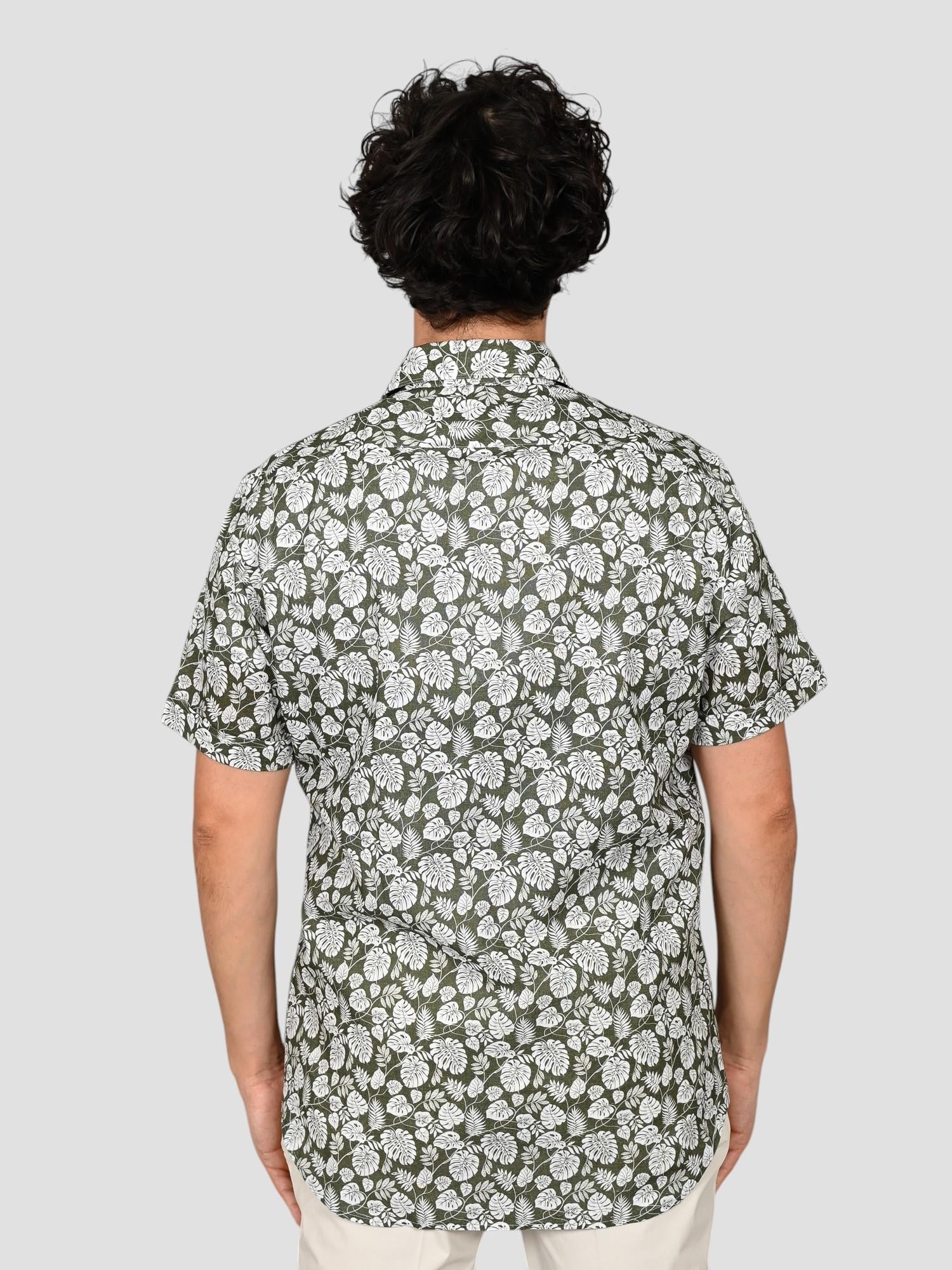Camicia floreale TA66 8825 verde militare TA668825 002 MARCUS