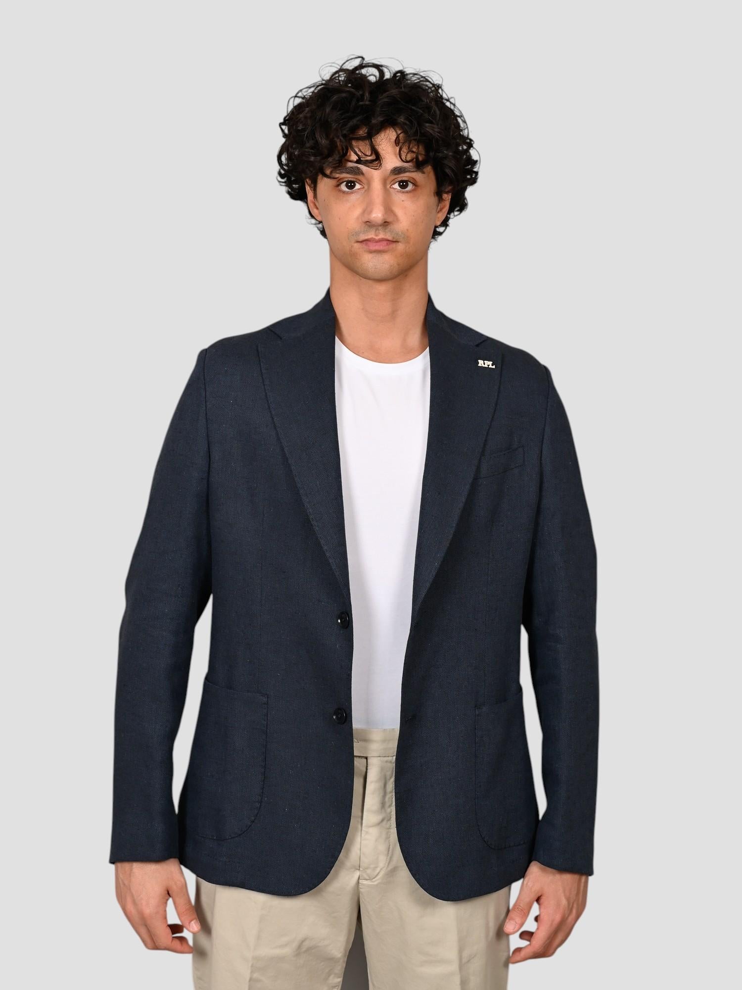 Blazer blu navy G13/1 RZ0 blend linen G13/1 RZ0 BLU RPL