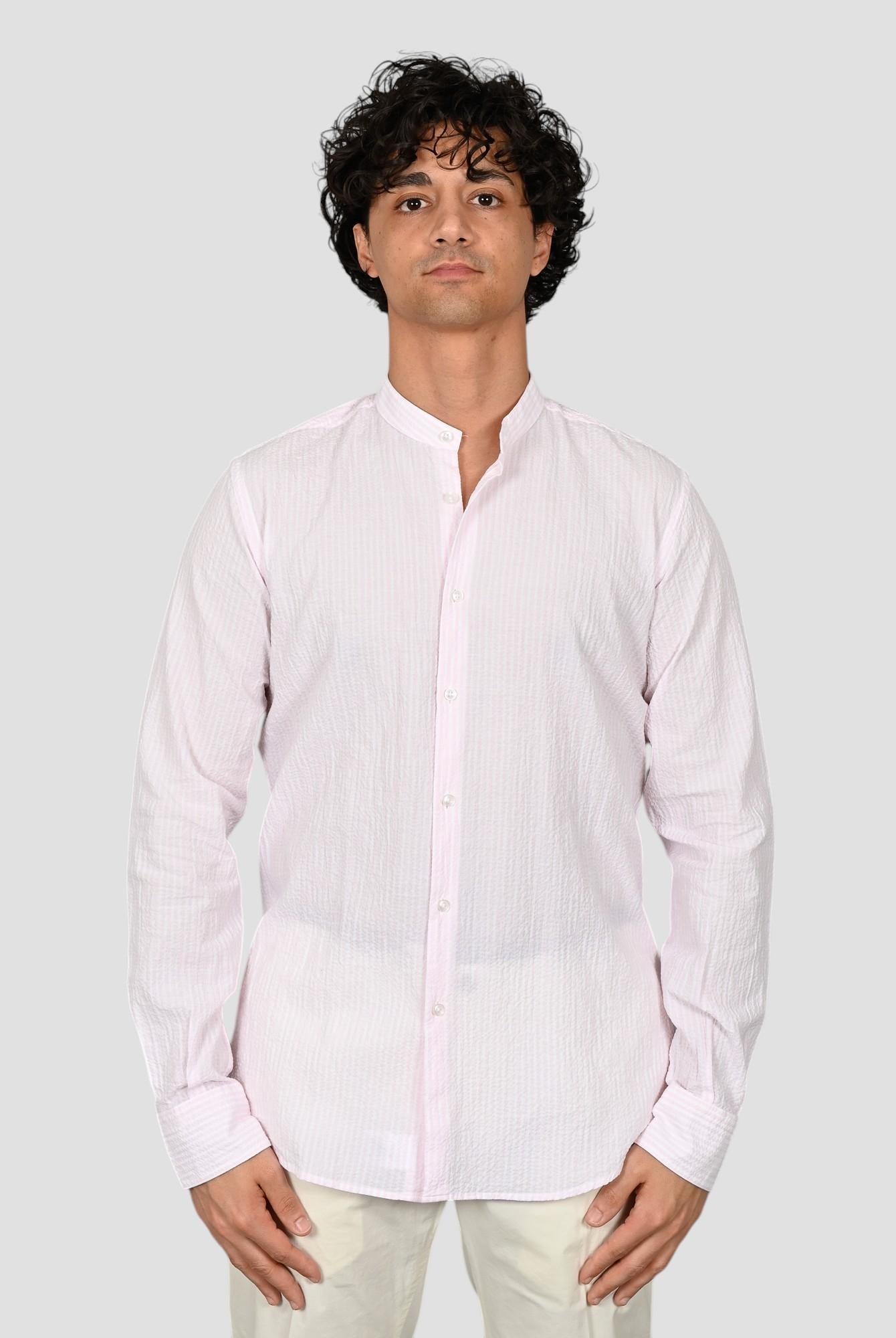 Camicia coreana ZF24 8158 rigata rosa ZF248158 002 MARCUS