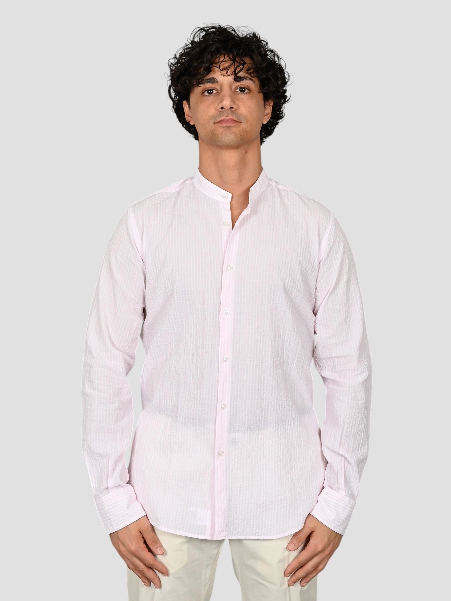 Camicia coreana ZF24 8158 rigata rosa ZF248158 002 MARCUS