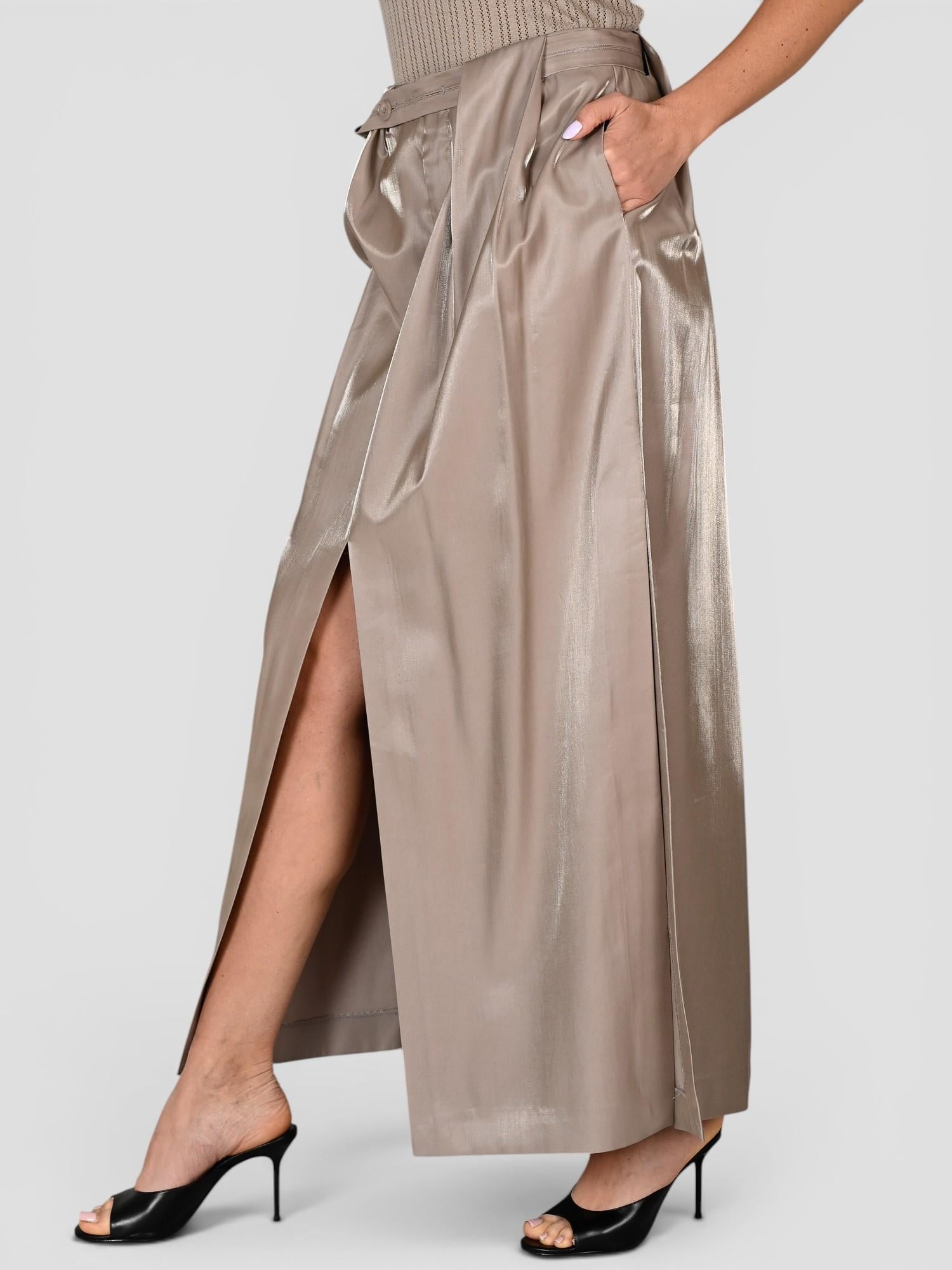 Gonna lunga G050 T003 fluida taupe G050-T003 TAUPE ISABELLE BLANCHE PARIS