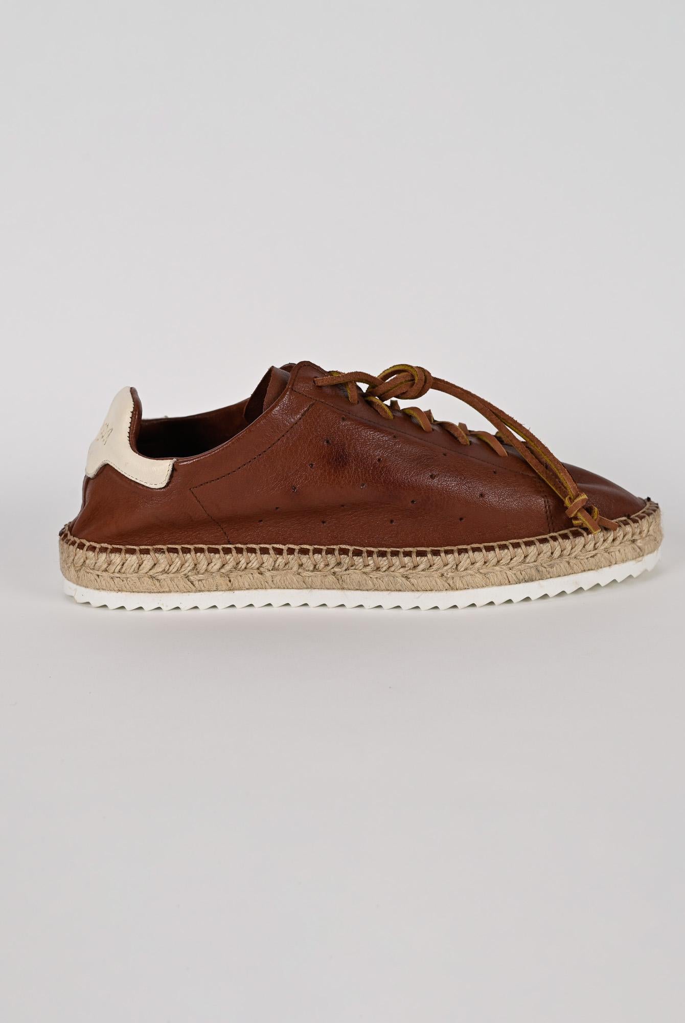 Espadrillas stringata LYON CUT BROWN pelle lavata LYON CUT BROWN LAGOA