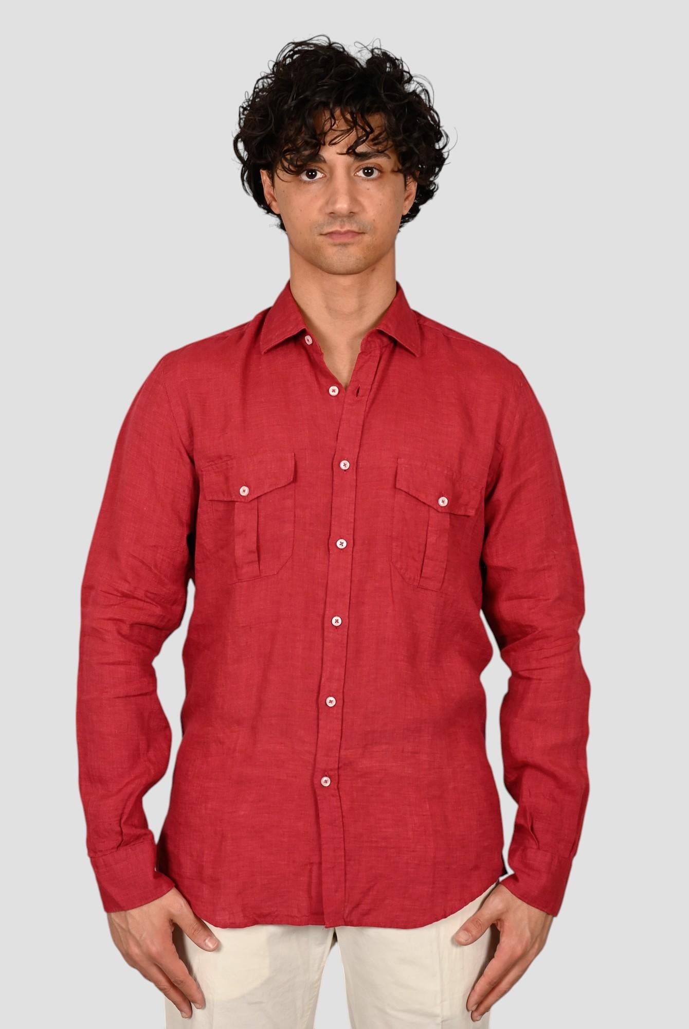 Camicia amaranto16W4 8837 puro lino 16W48837 007 MARCUS