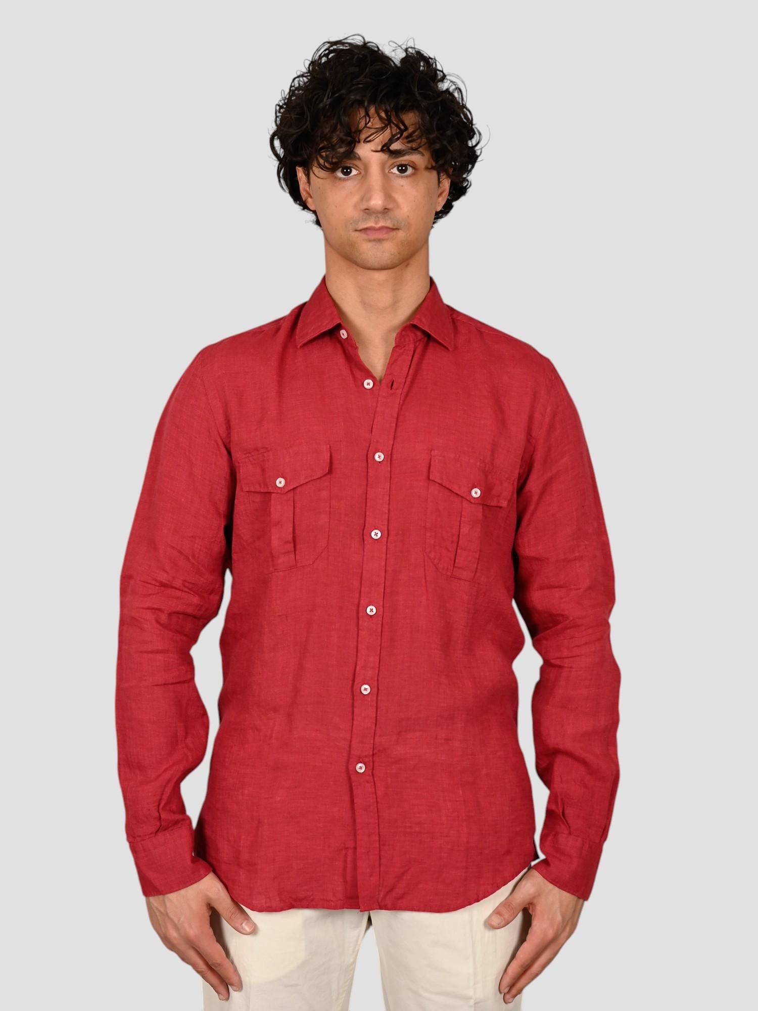 Camicia amaranto16W4 8837 puro lino 16W48837 007 MARCUS