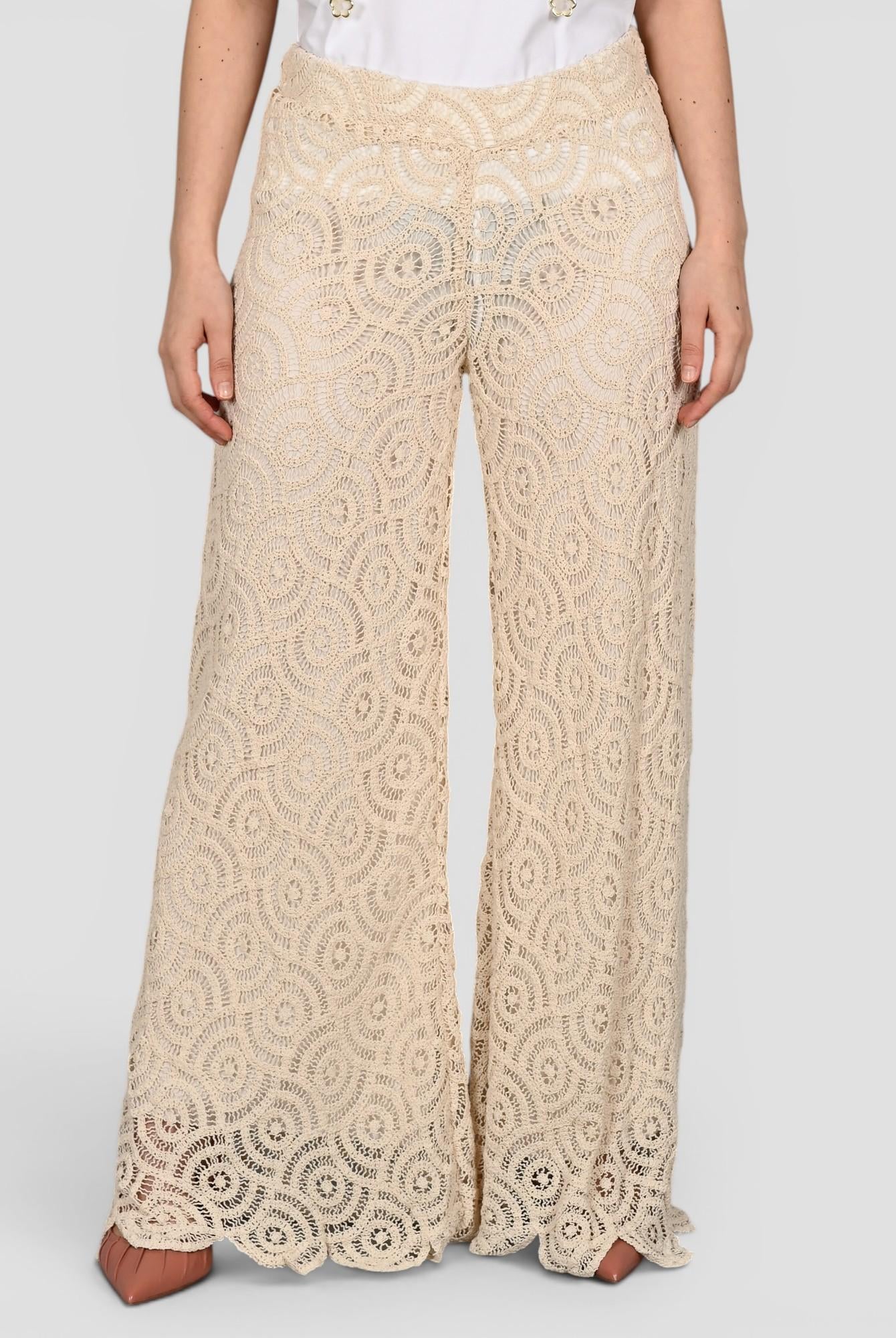 Pantalone pizzo S25P865 con coulisse S25P865 FLOREALE TENSIONE IN