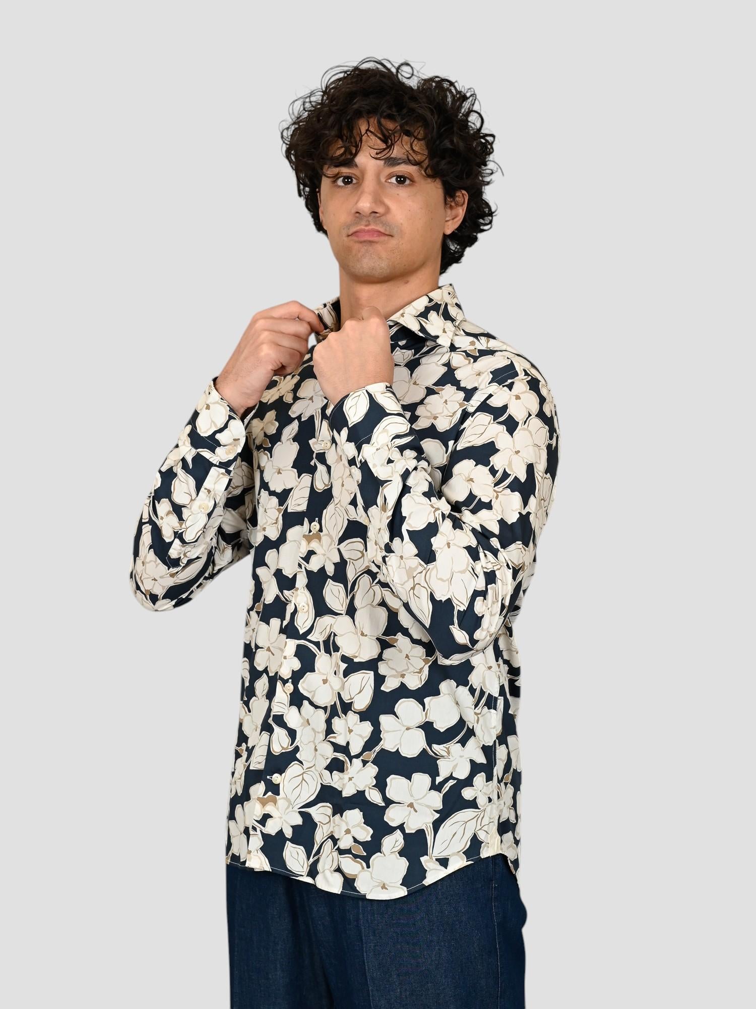 Camicia floreale 1RSYMTSFE5 puro cotone 1RSYMTS FE5 TINTORIA MATTEI