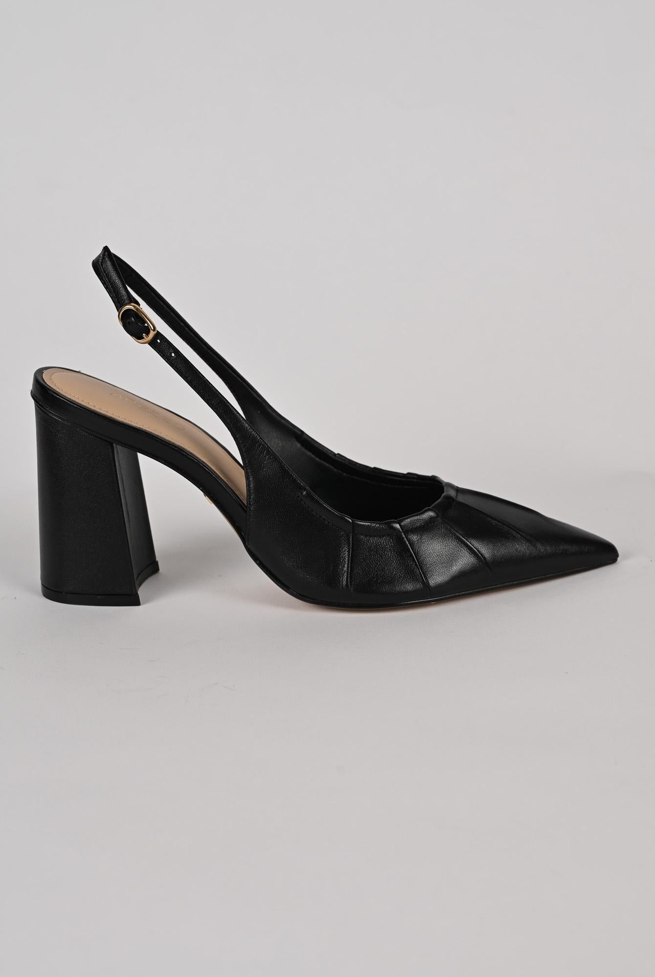 Slingback donna nero block heel A1129000 30001 AREZZO