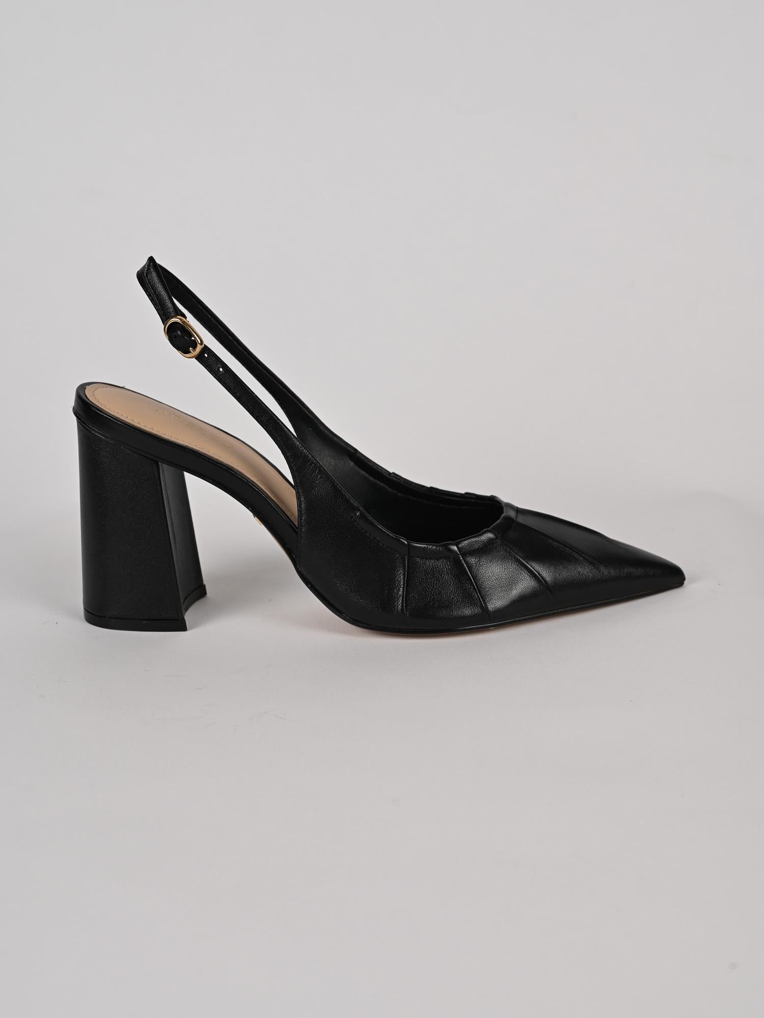 Slingback donna nero block heel A1129000 30001 AREZZO