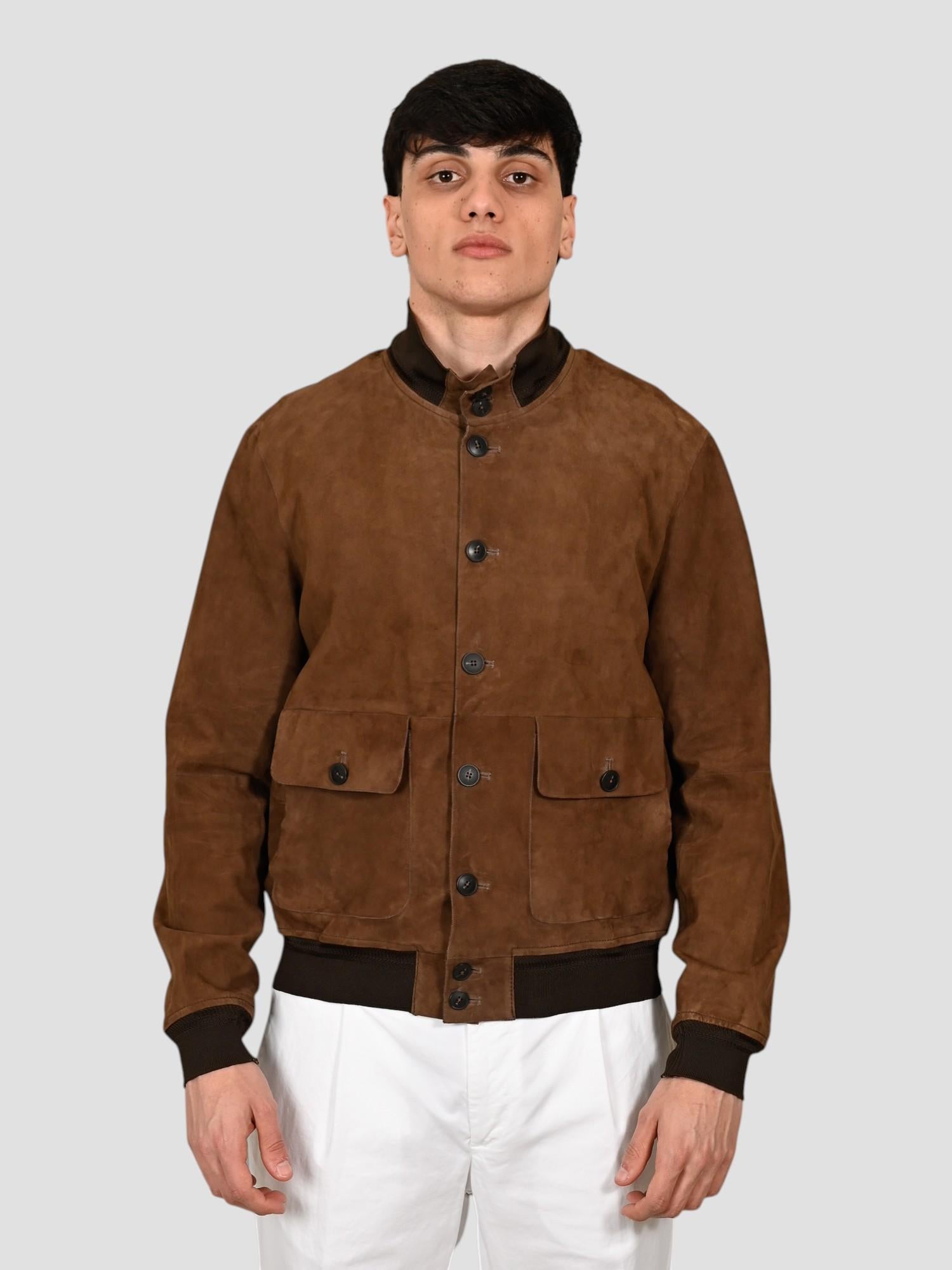 Giubbino suede RIVERSIDE SEAMLESS pecan RIVERSIDE SEAMLESS PECAN THE JACK LEATHERS