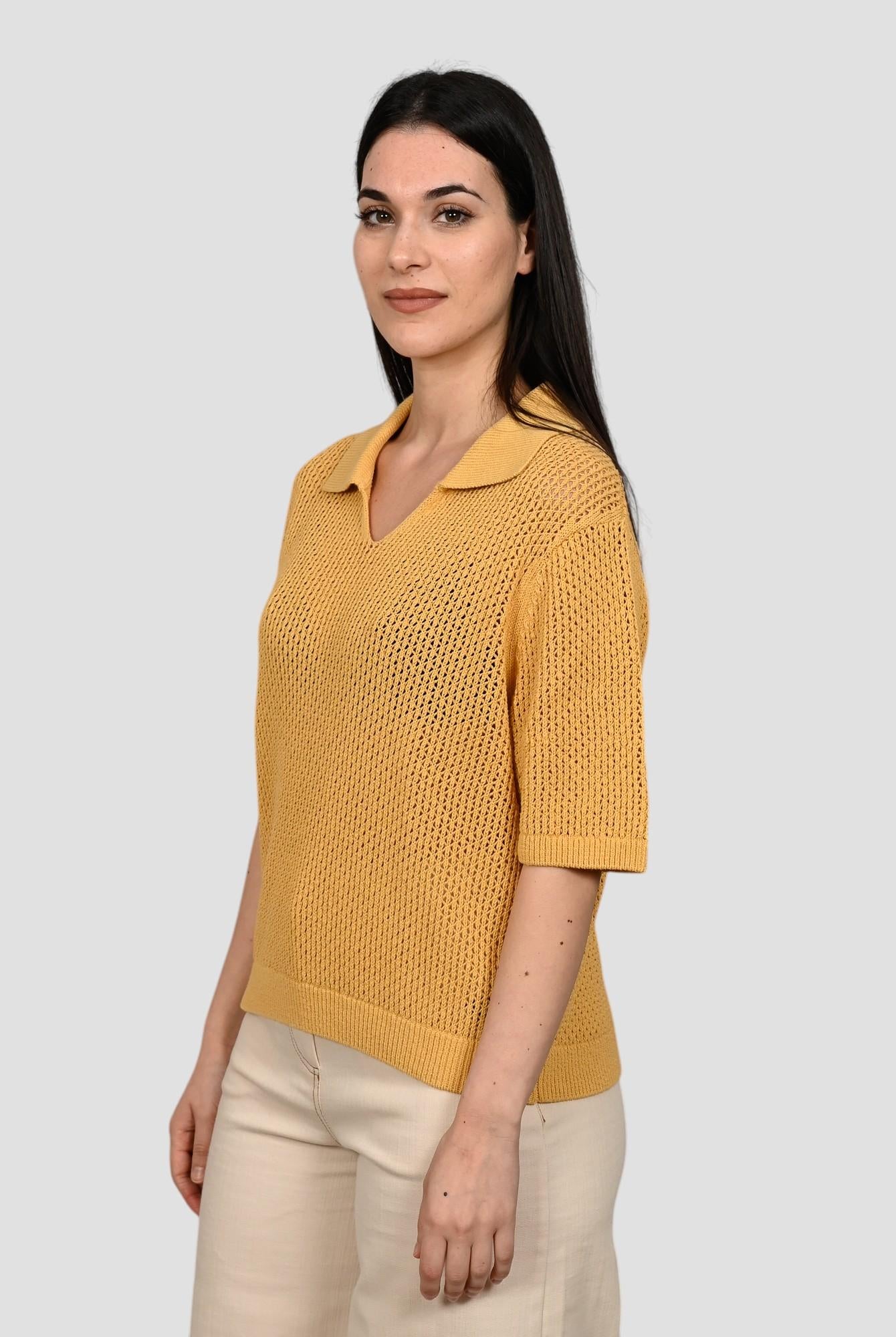 Polo ocra ARGANALF maglia skipper ARGANAFL 013 ECRU ECOALF