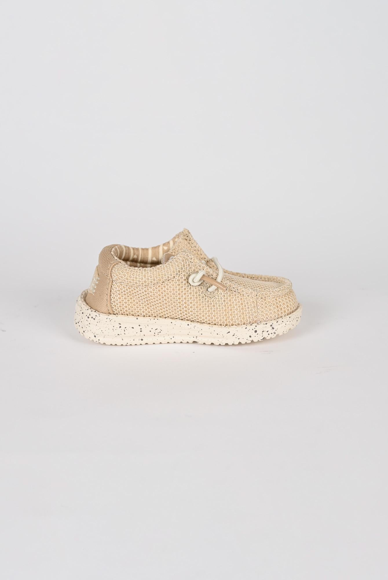 Slip-on teen WALLY STRETCH cream WALLY T STRETCH CREAM HEY DUDE