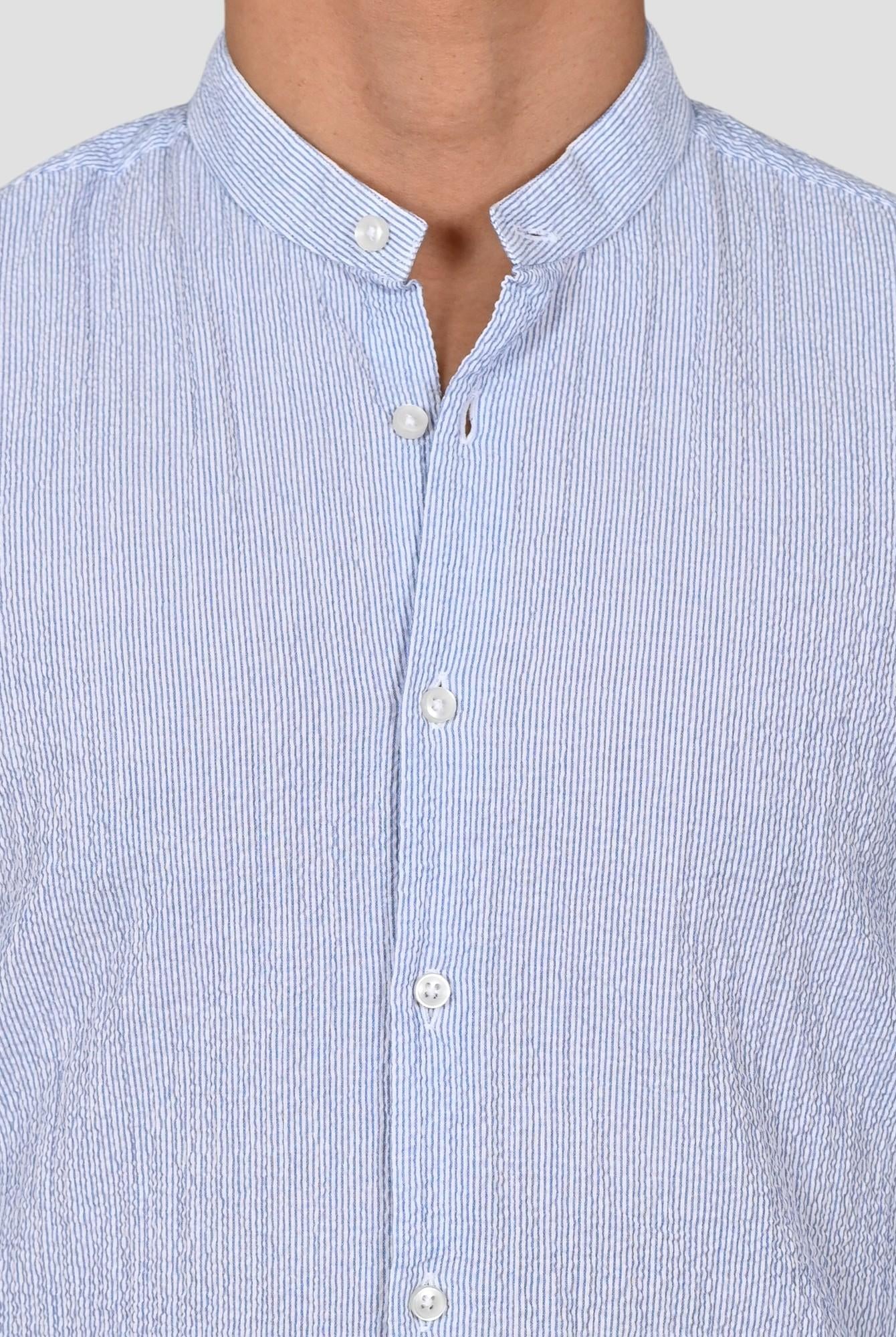 Camicia coreana ZF24 8163 seersucker rigata ZF248163 003 MARCUS