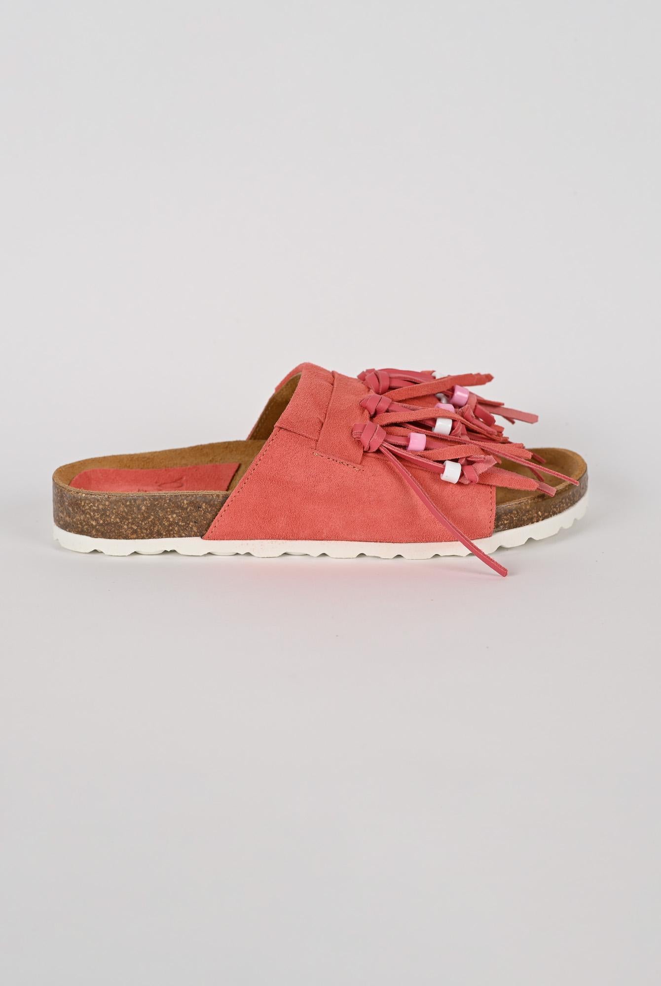 Ciabatta frange MAITE PASTEL suede corallo MAITE PASTEL CORALLO LAGOA