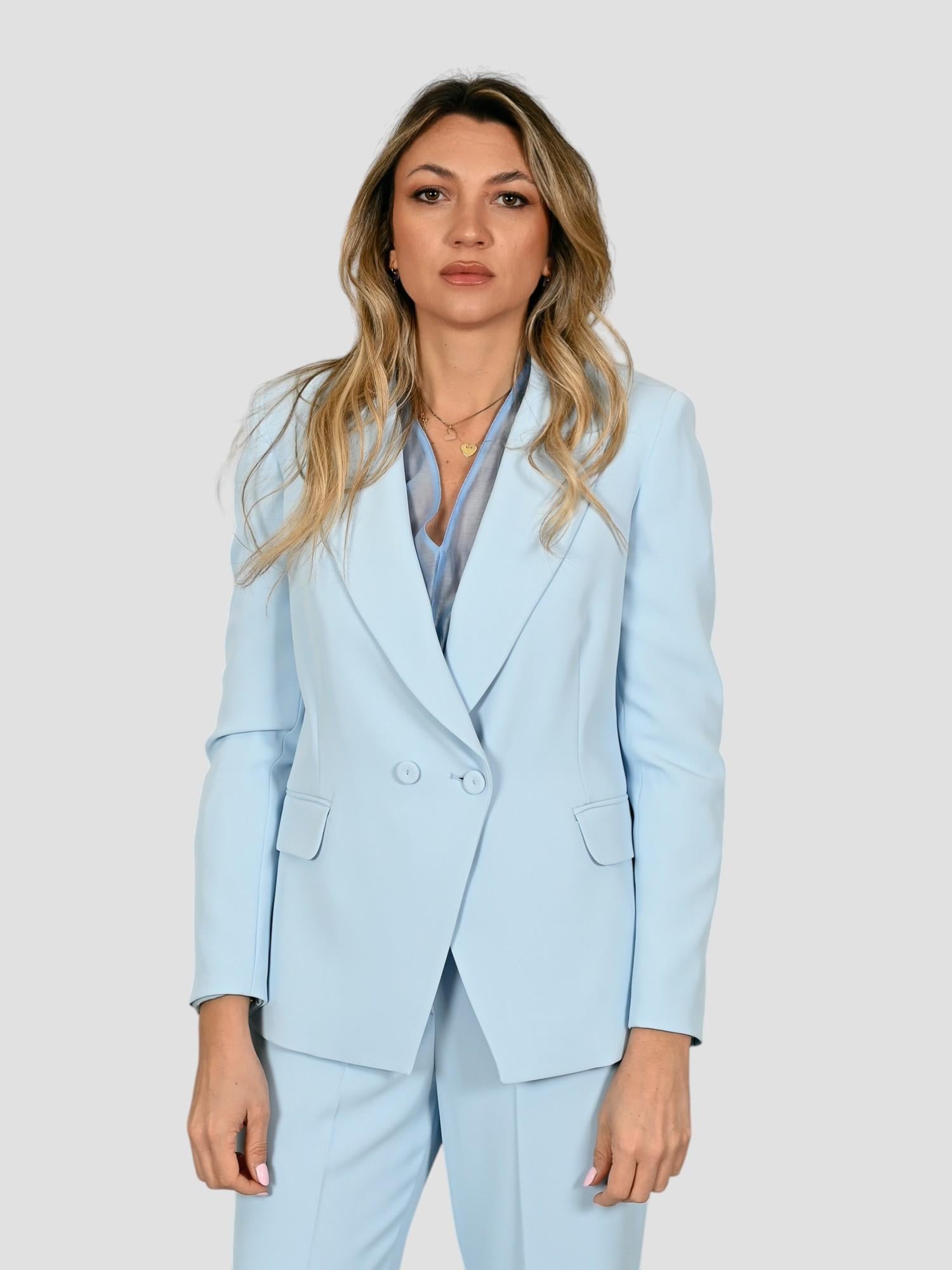 Blazer celeste AN31159 crepe AN31159U308 CELESTE ANITIE'