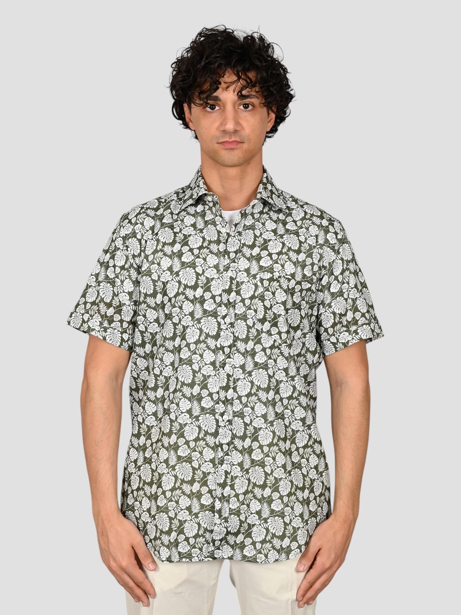 Camicia floreale TA66 8825 verde militare TA668825 002 MARCUS
