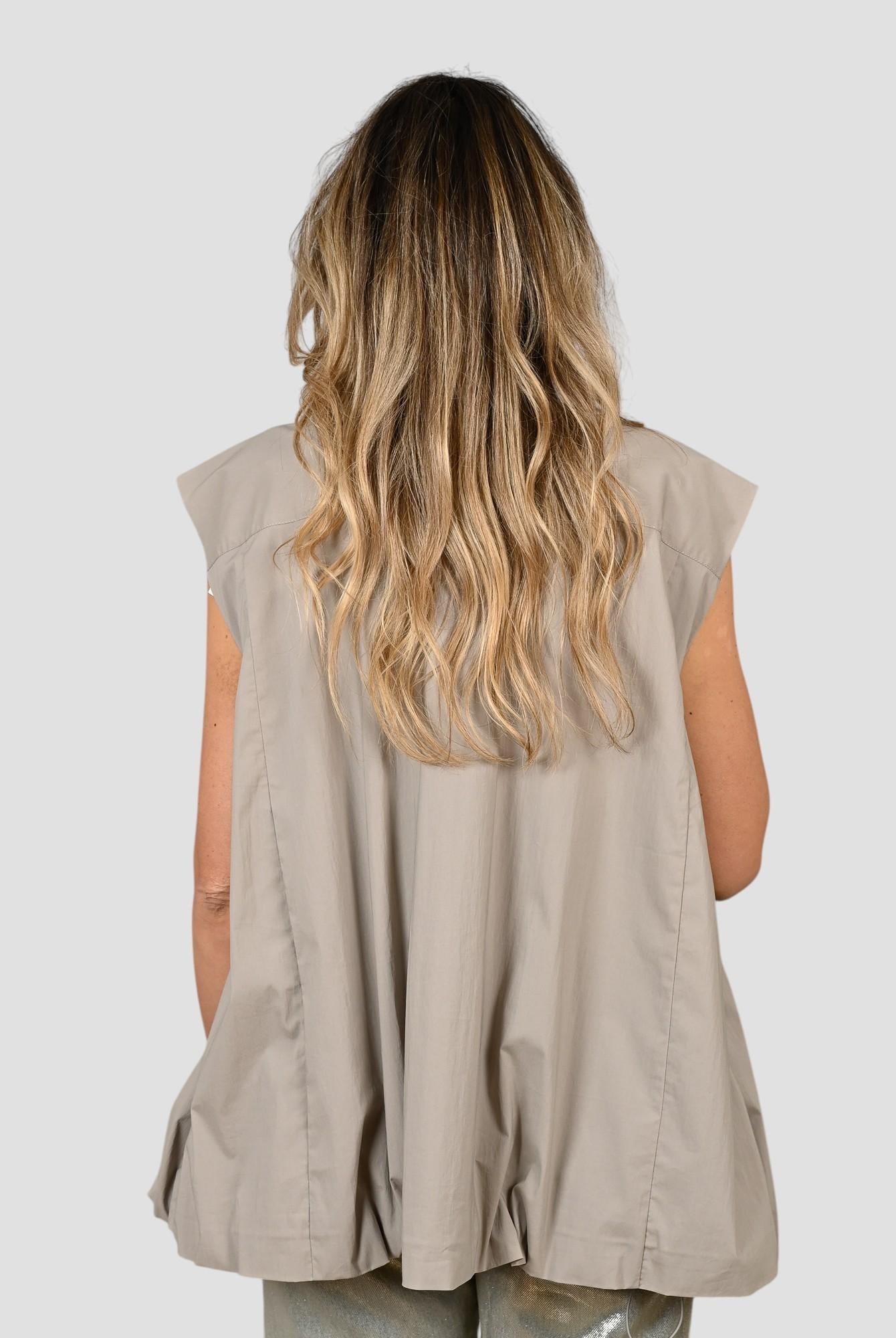 Gilet blazer J015 T002 taupe palloncino J015-T002 TAUPE ISABELLE BLANCHE PARIS