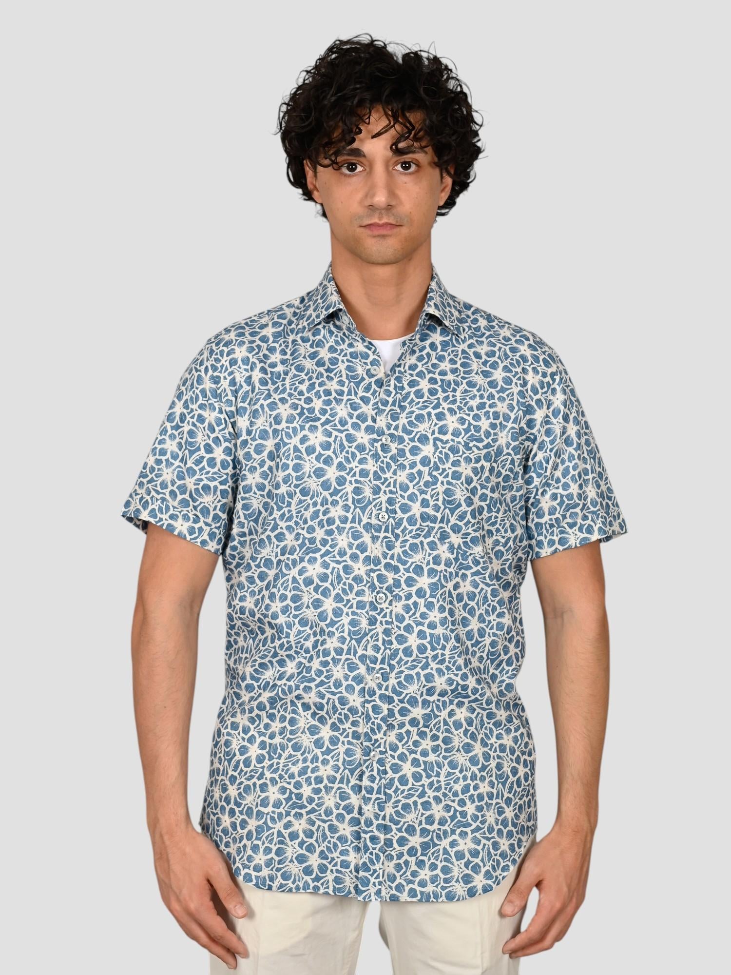 Camicia floreale TA66 8823 celeste TA668823 002 MARCUS